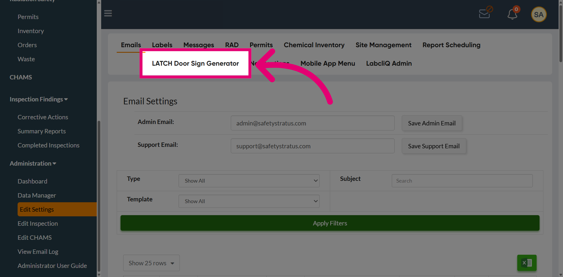 Open LATCH Door Sign Generator