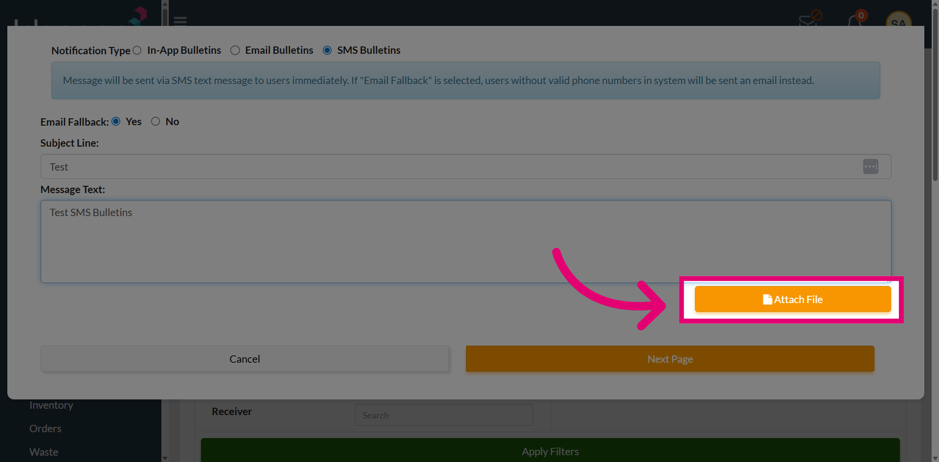 Use Attach File