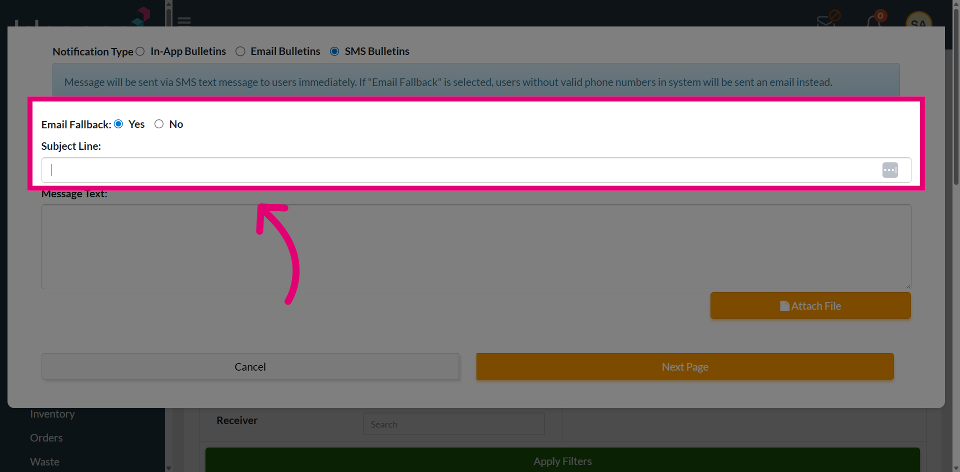 Access Email Fallback Option