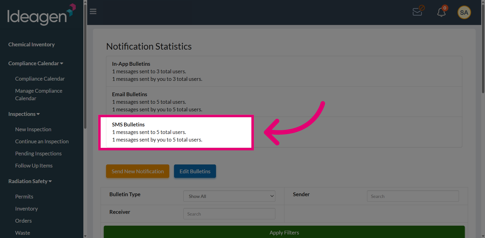 View Confirmation Screen