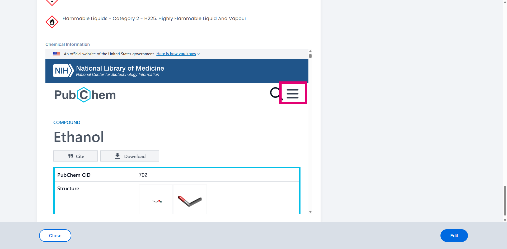 Navigate NIH Sections