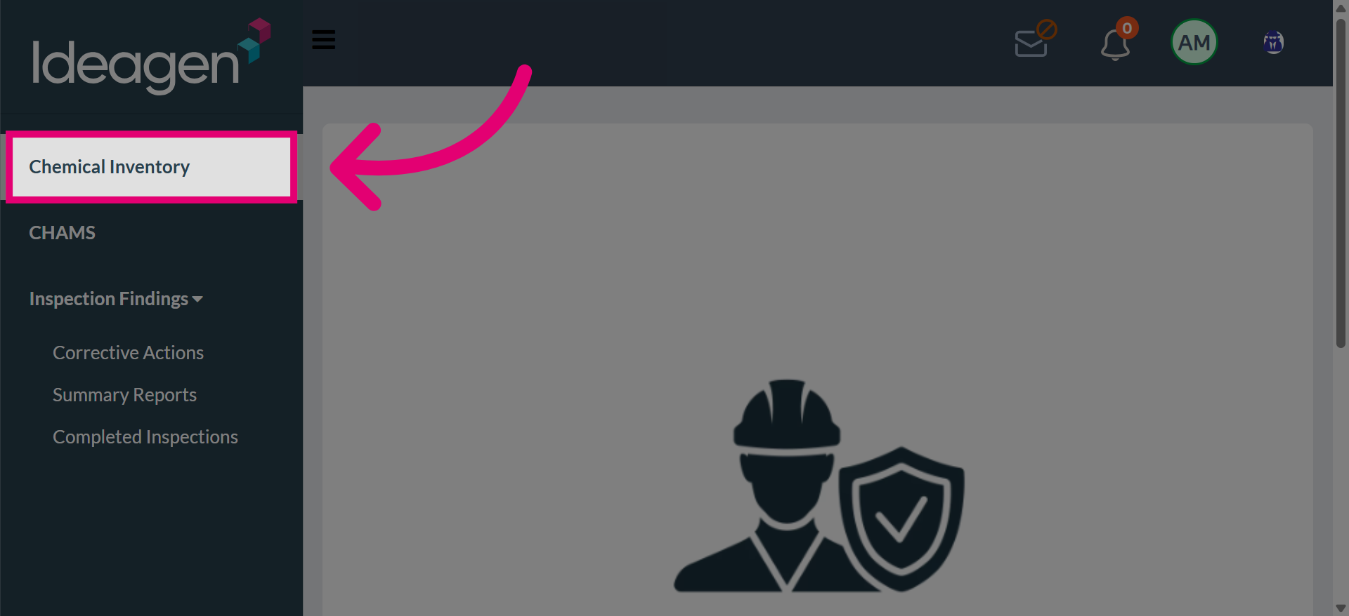 Select Chemical Inventory Option