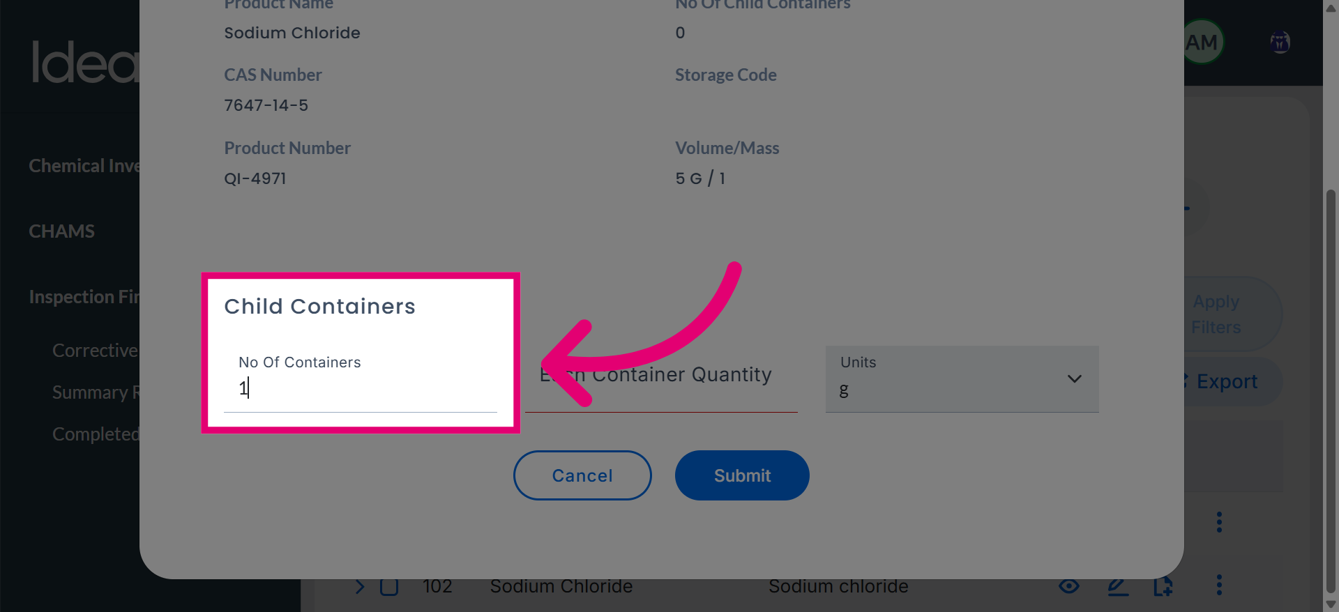 Open Number Of Containers Field
