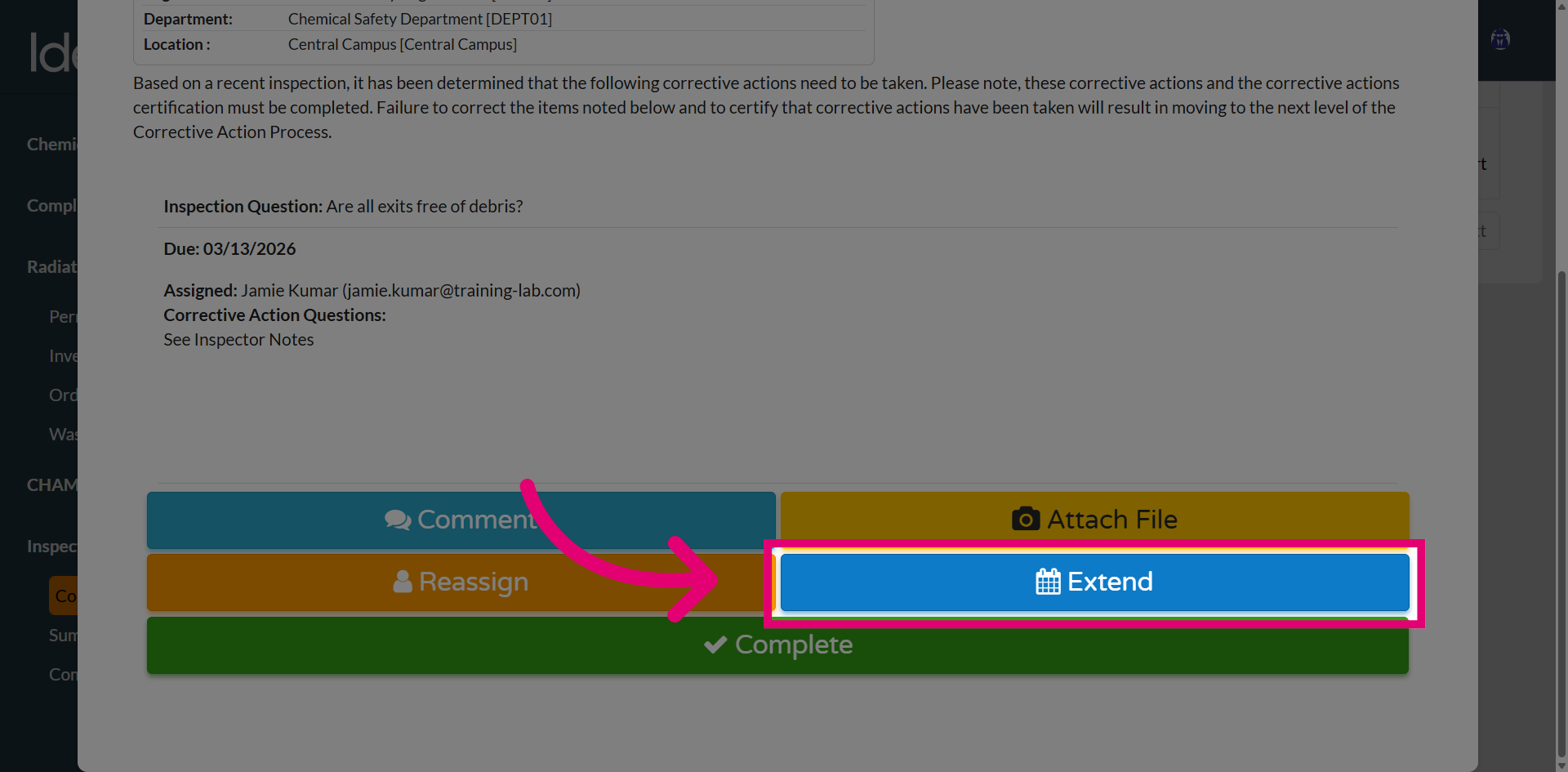 Initiate Extension Process