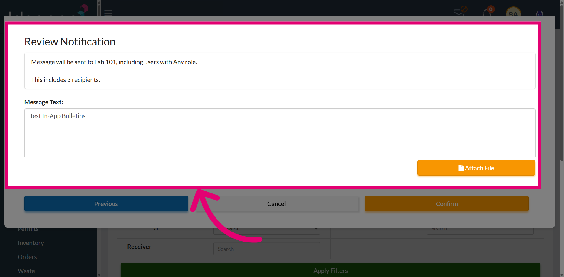 Access Message Text Field
