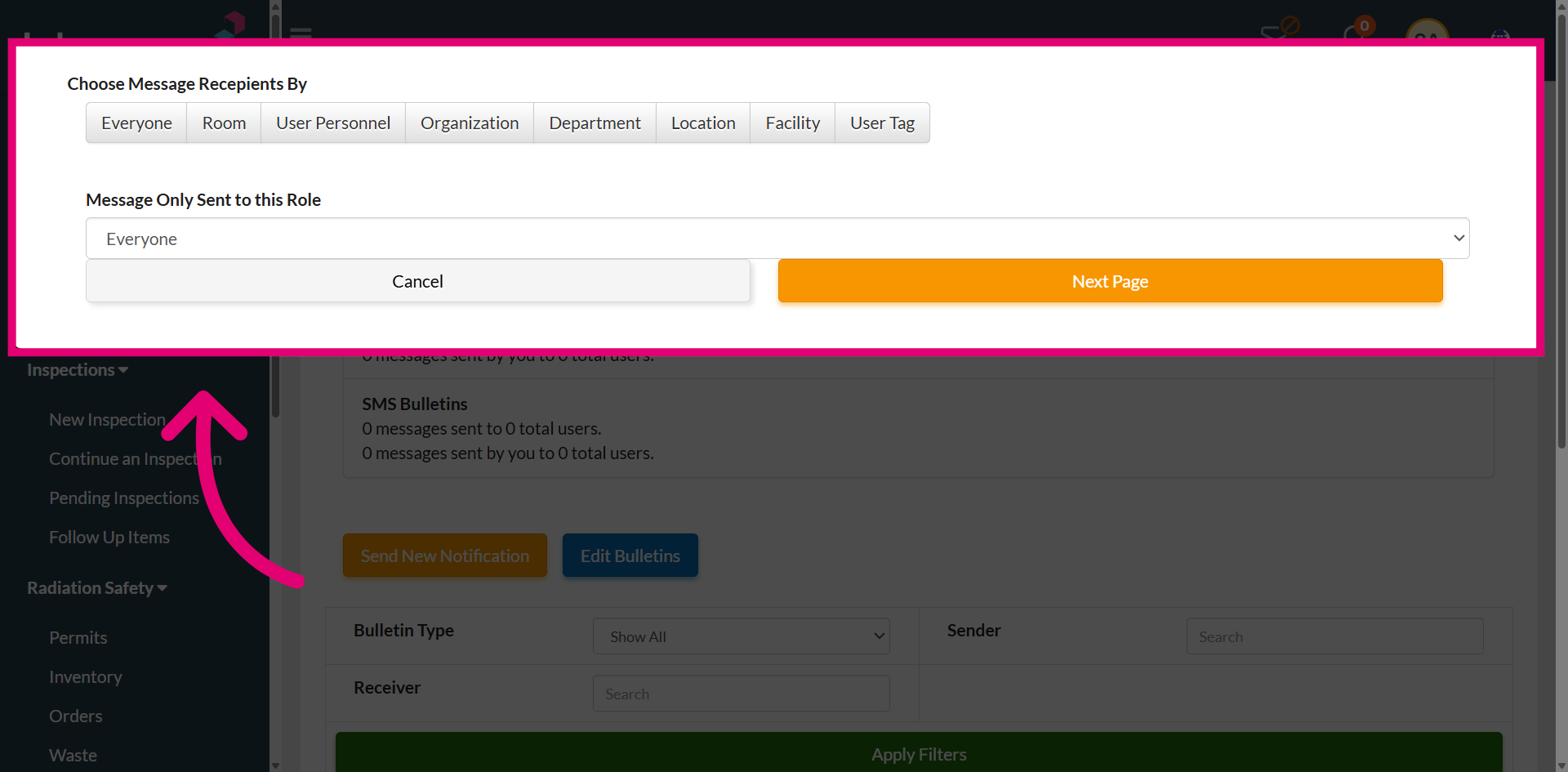 Confirm Bulletin Page