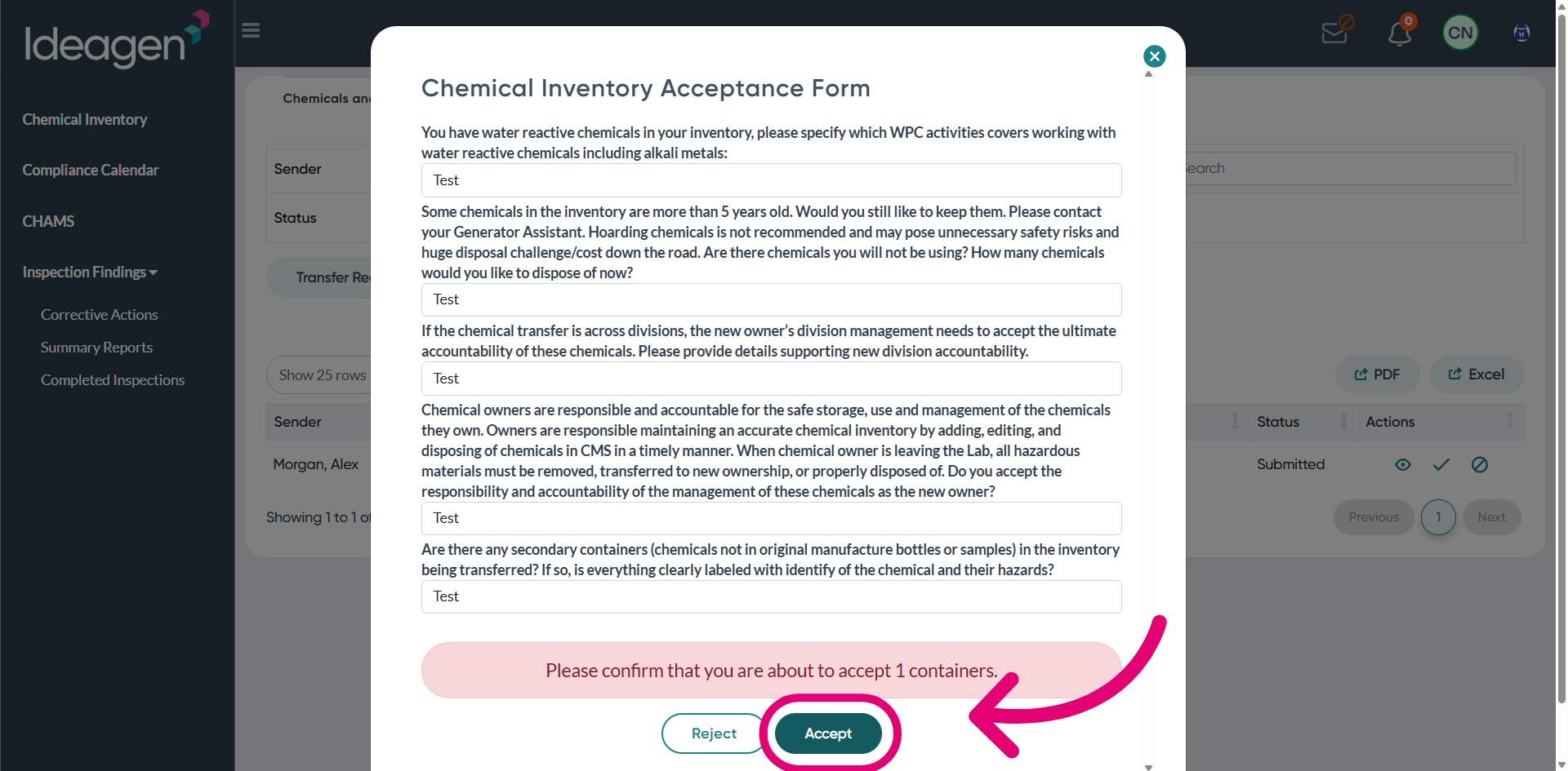 Accept Transition Request