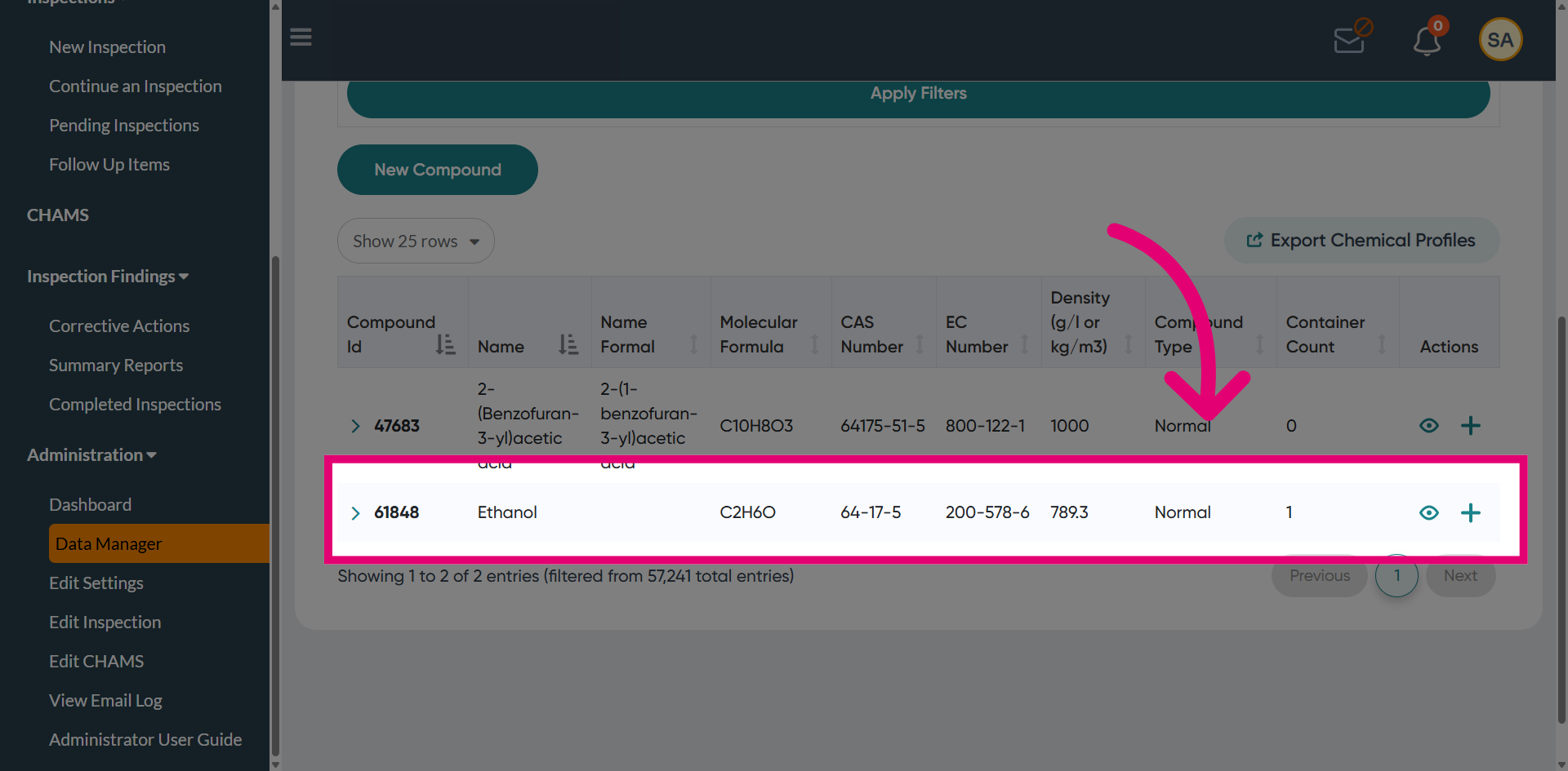 Select Chemical Identifier