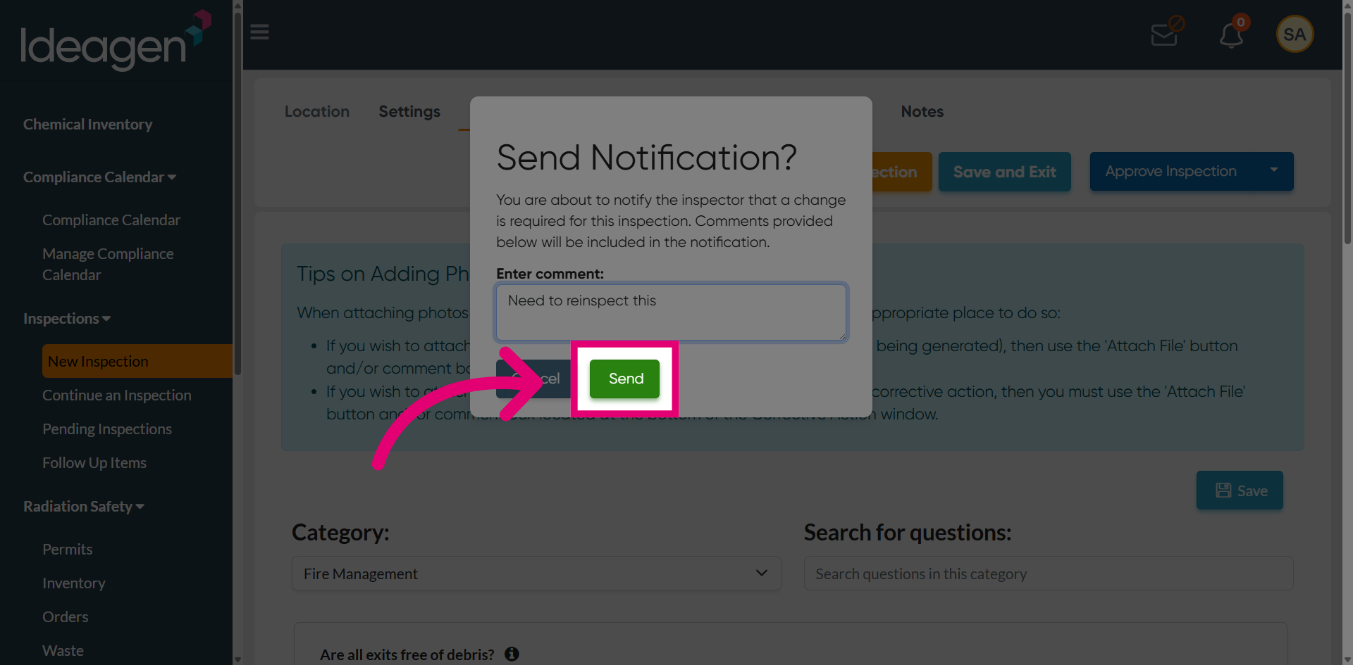 Send Change Request