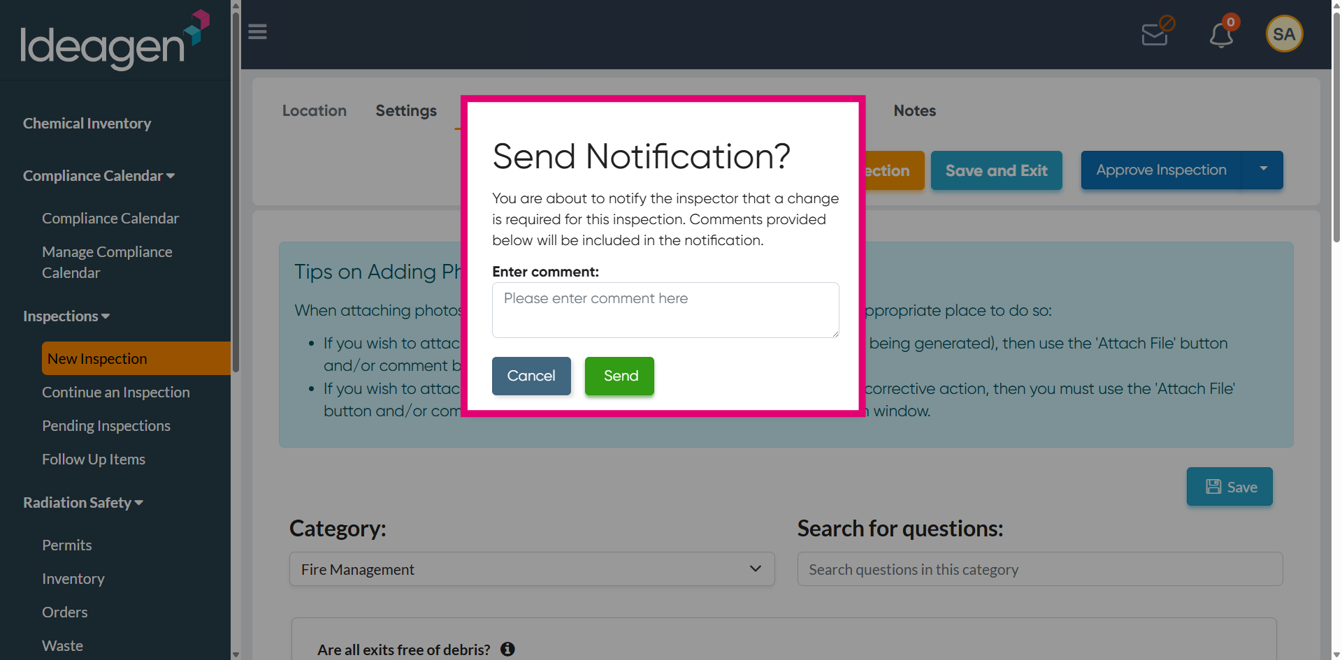 Review Change Request Interface