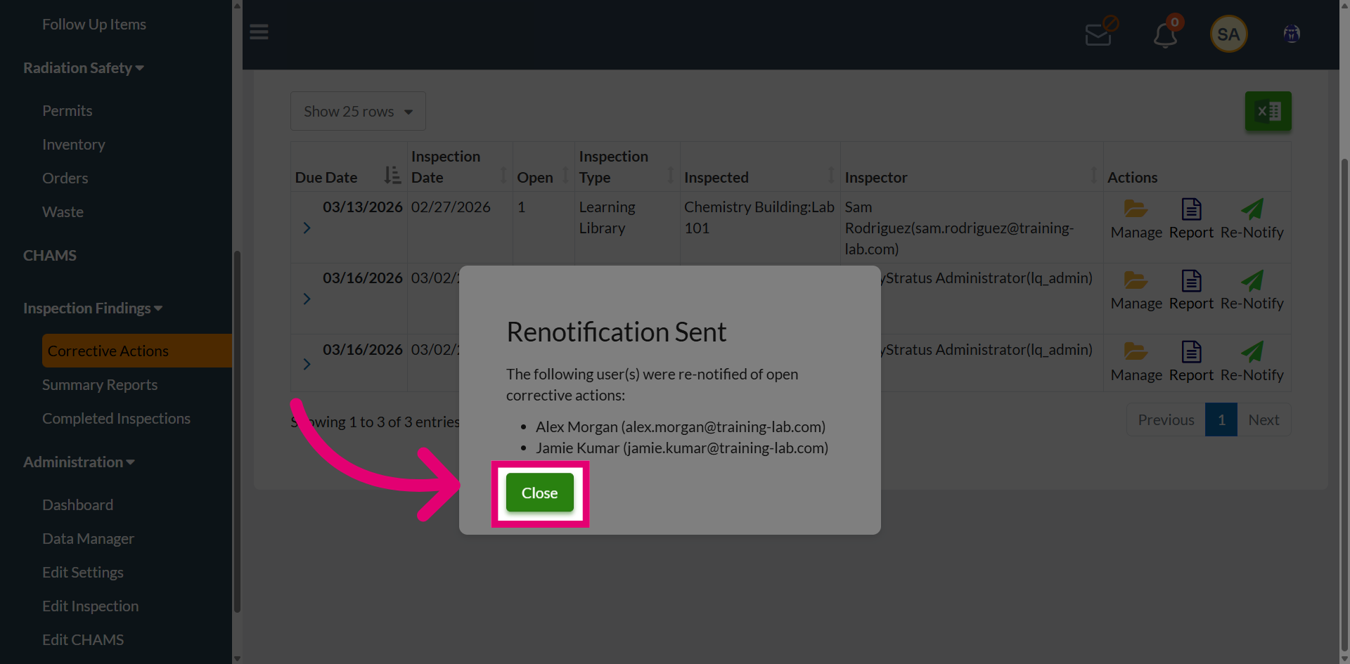 Close Notification Window