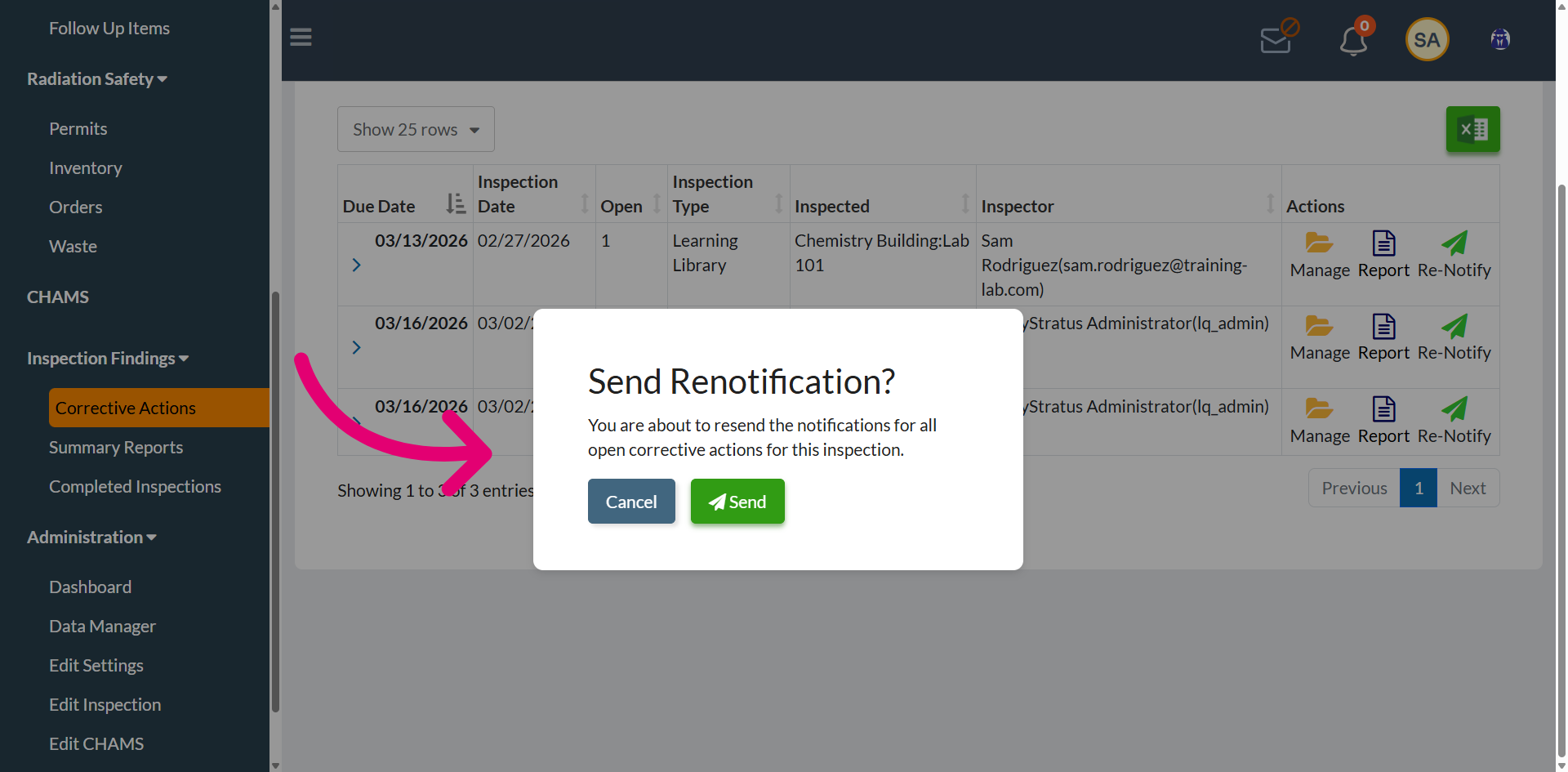 Review Corrective Action Details