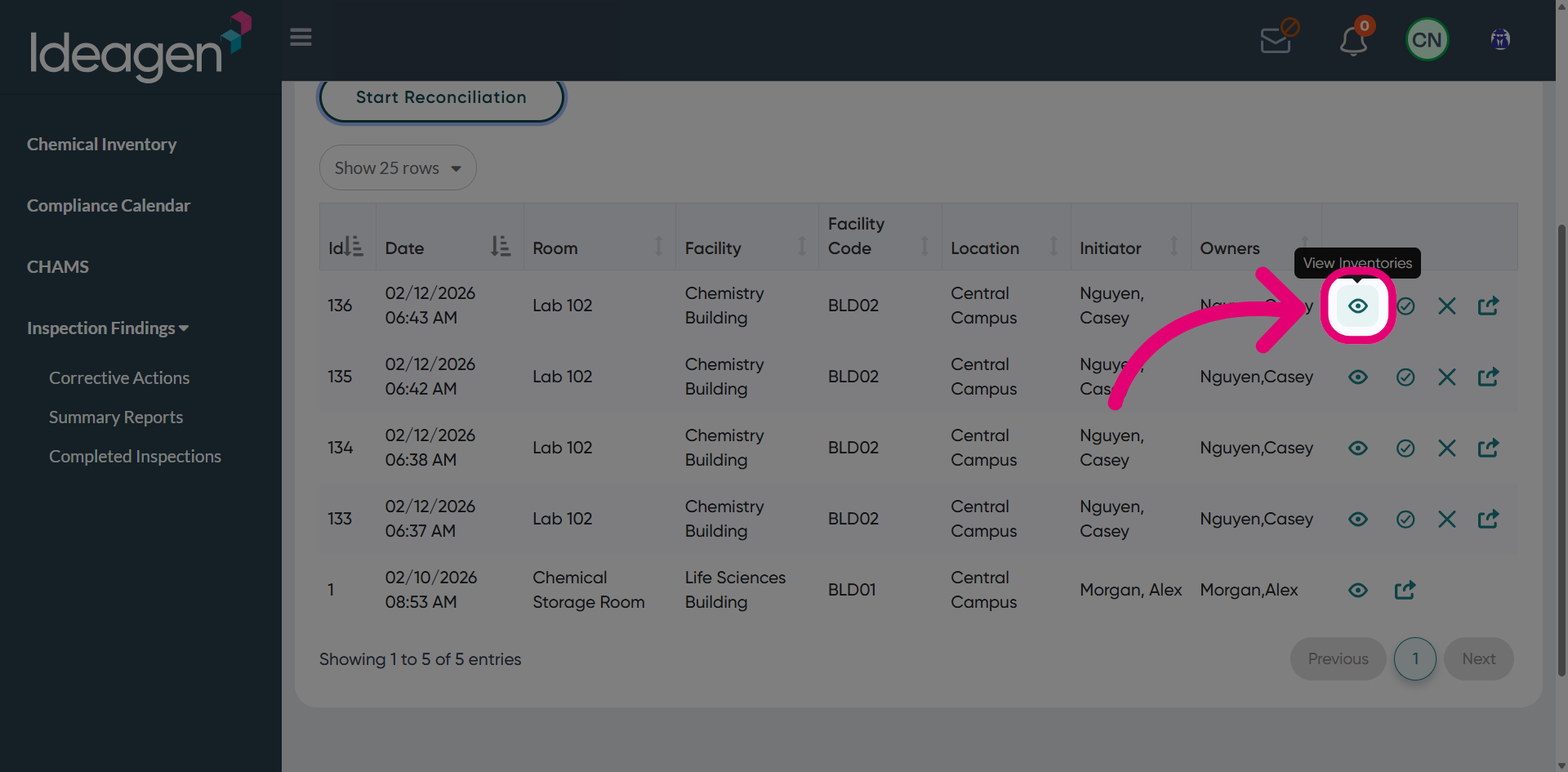 Click 'View Inventories'