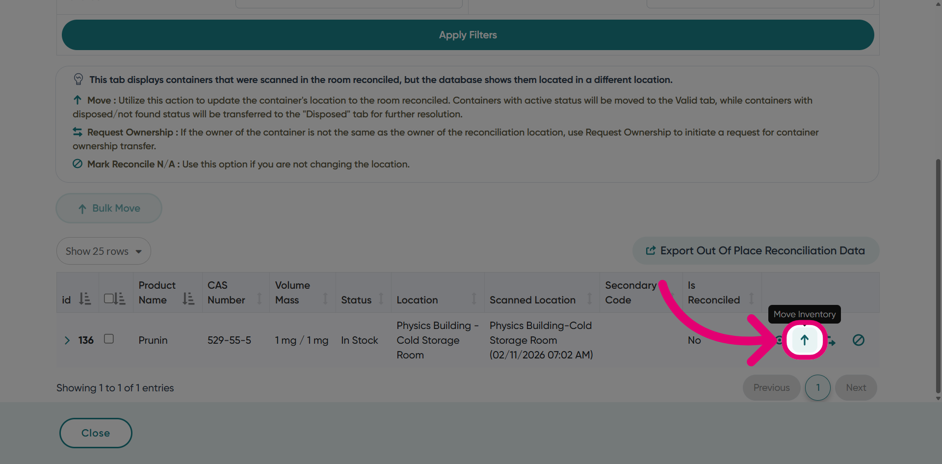Click 'Move Inventory'