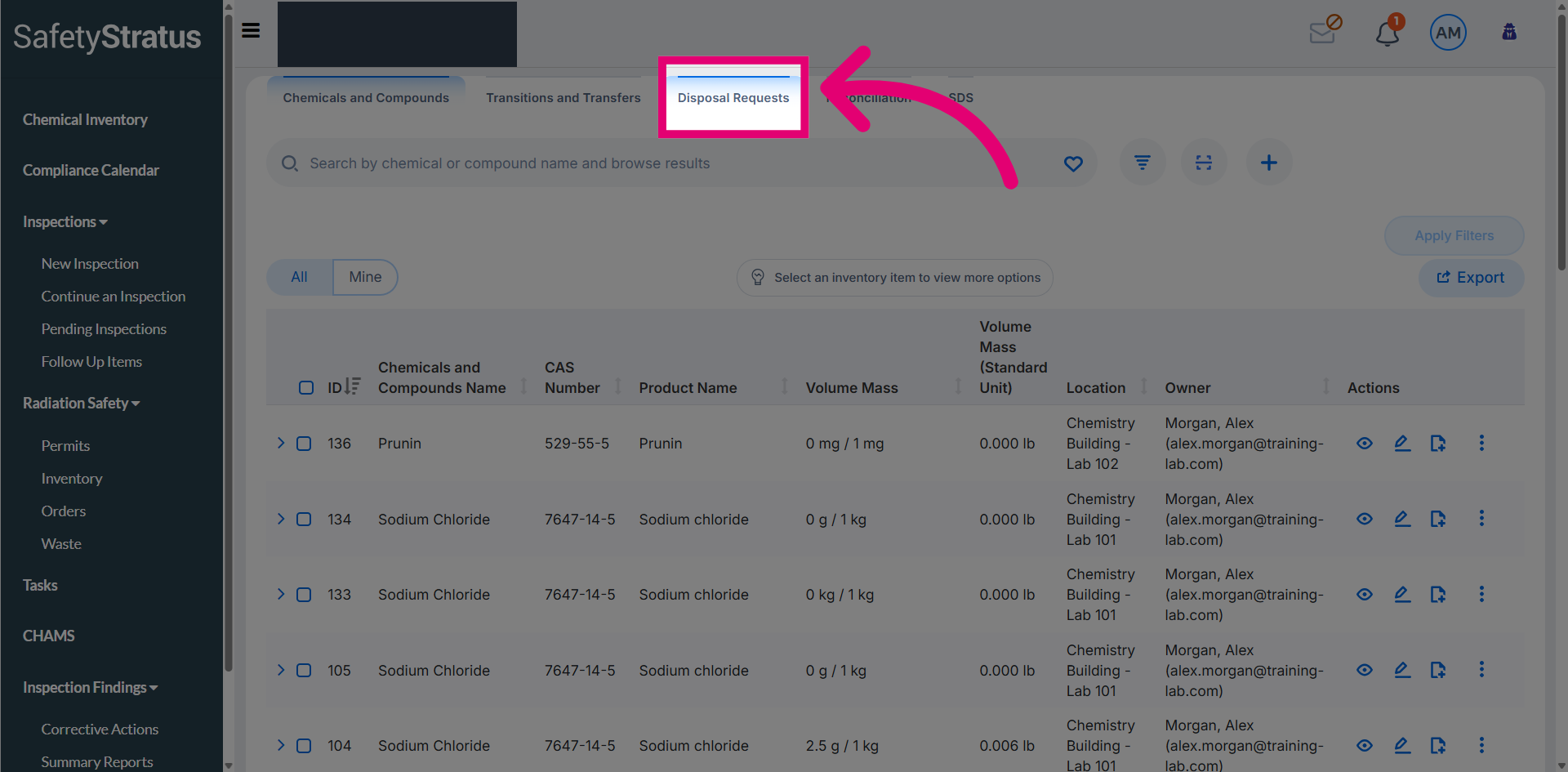 Open Disposal Requests