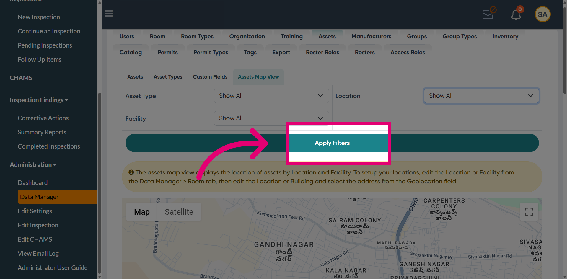 Open Asset Type Filter