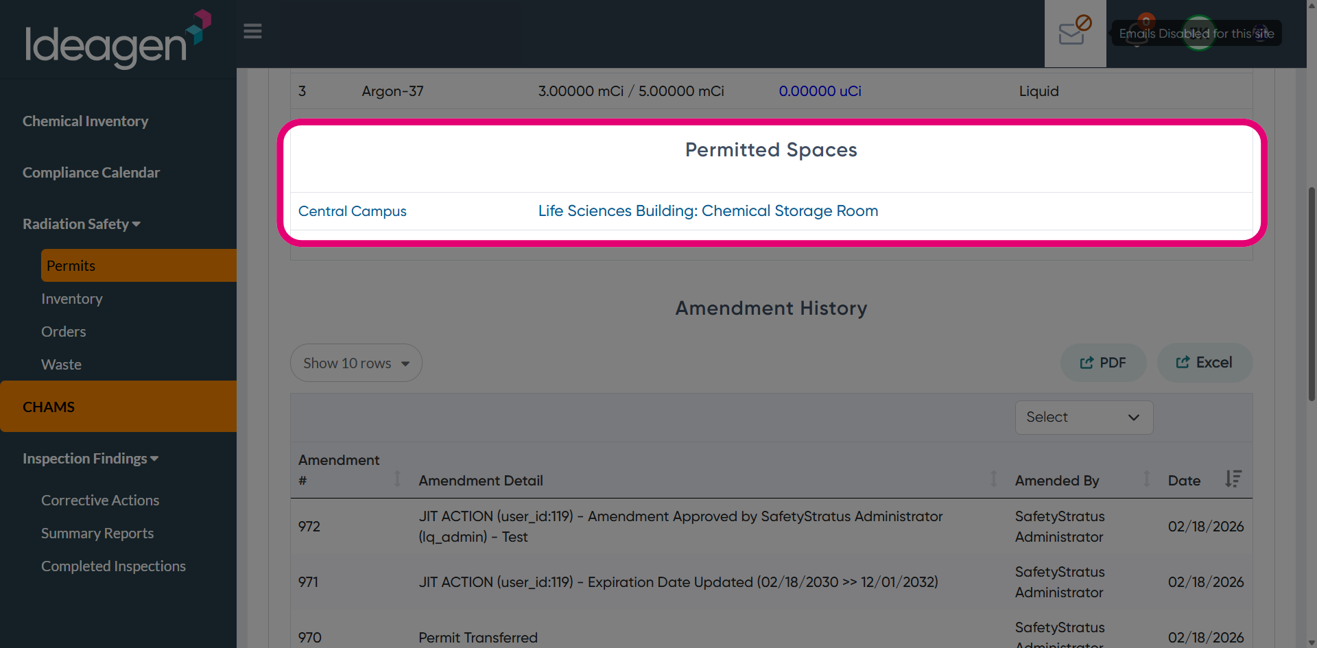 View permitted spaces