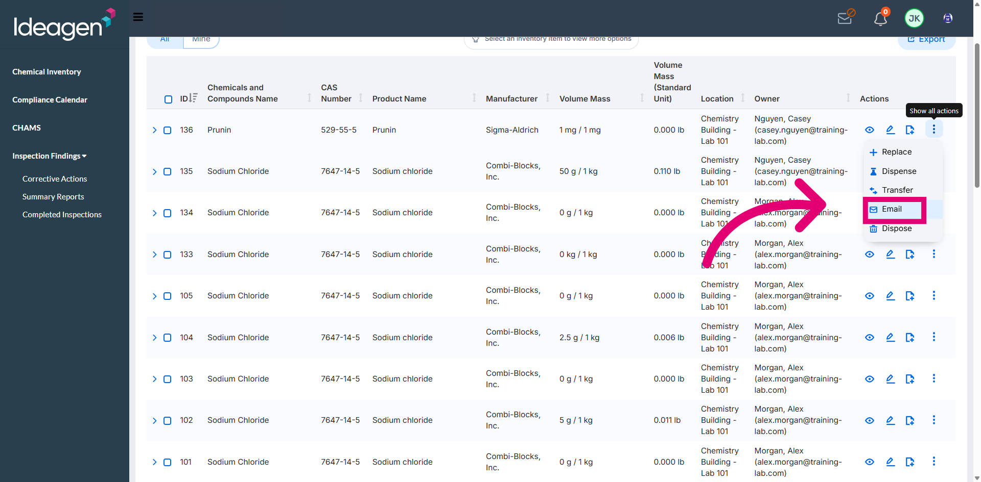 Select Email Tab