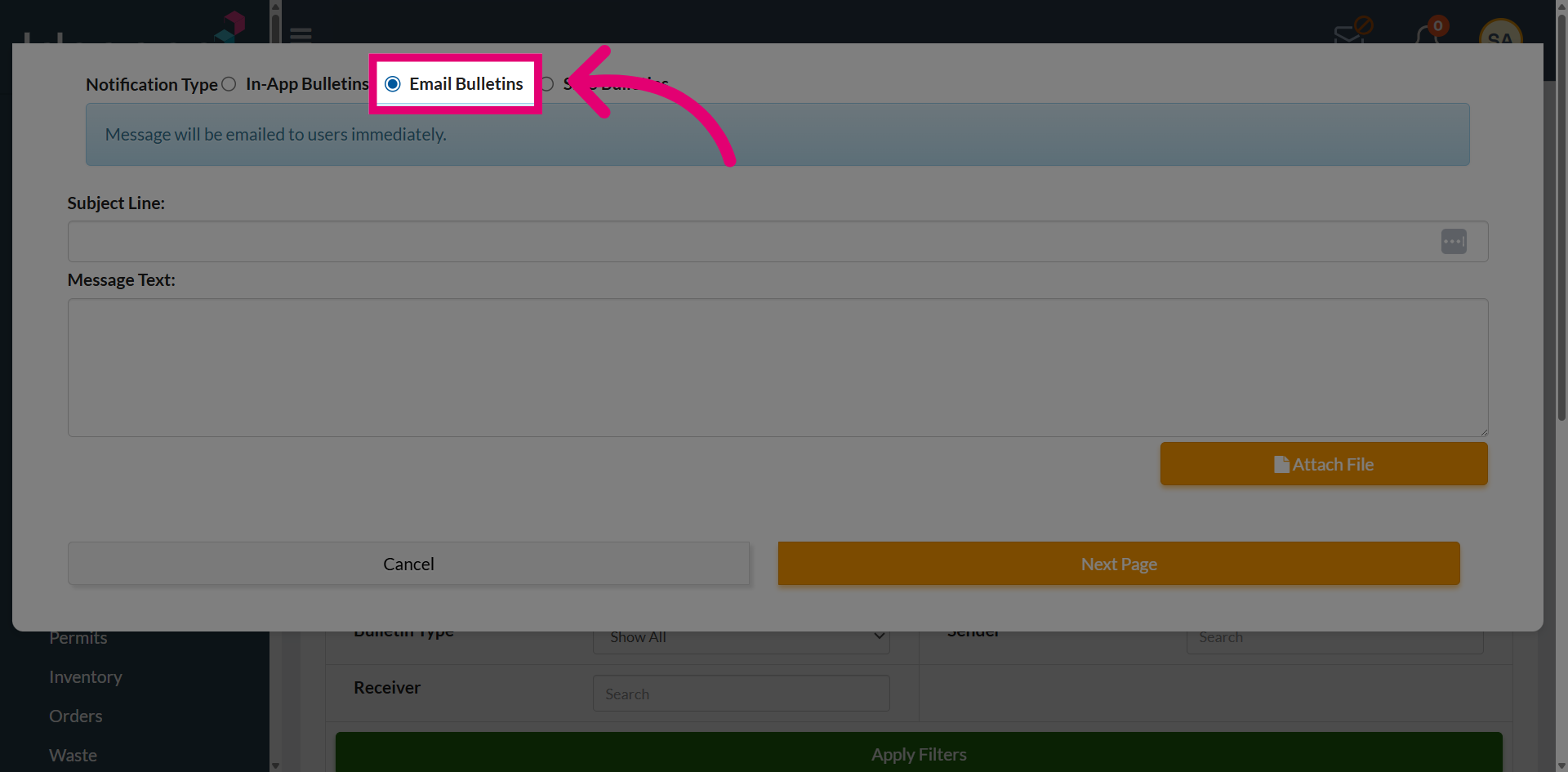 Select Email Bulletins