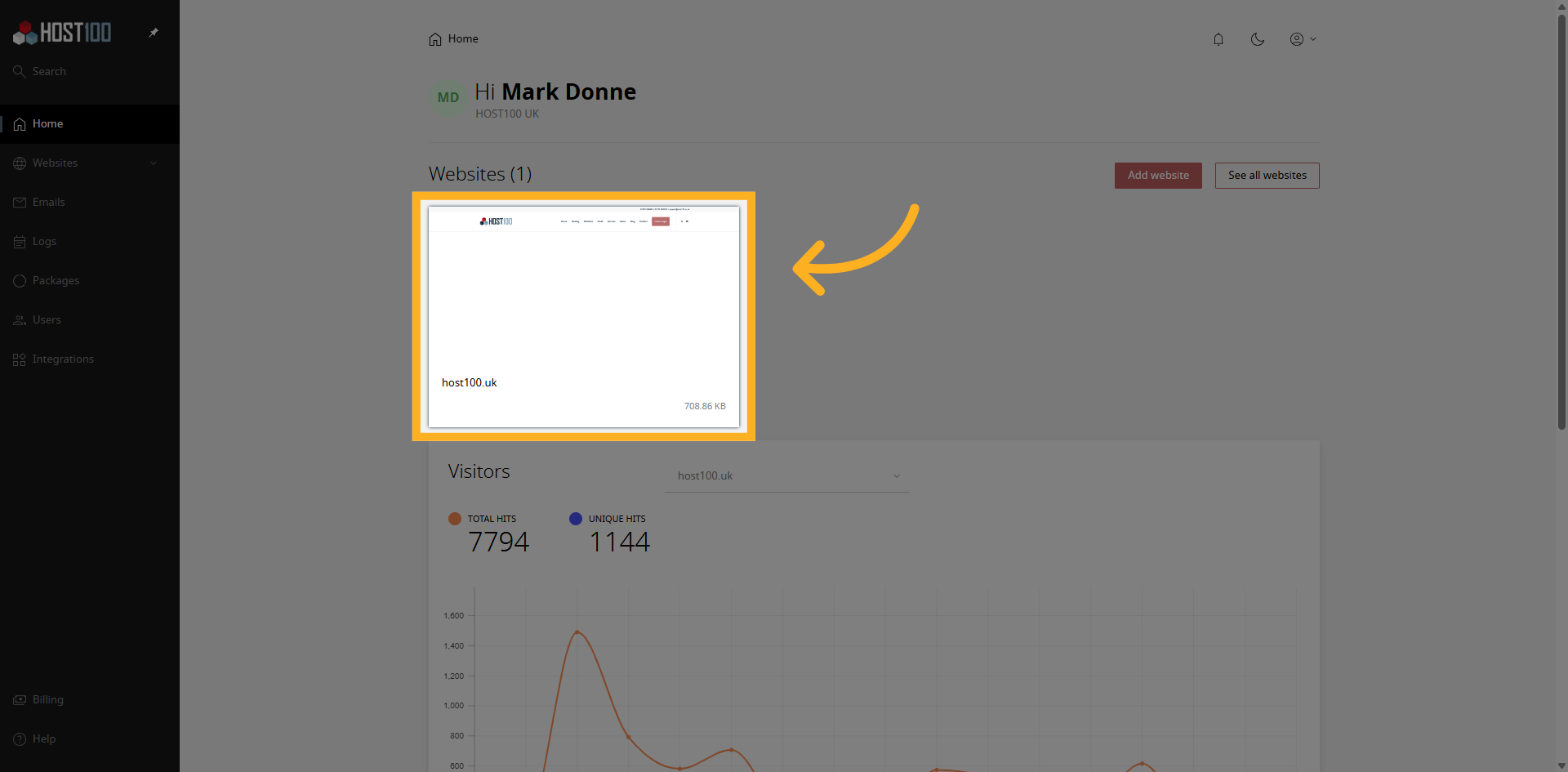 Access Website Dashboard