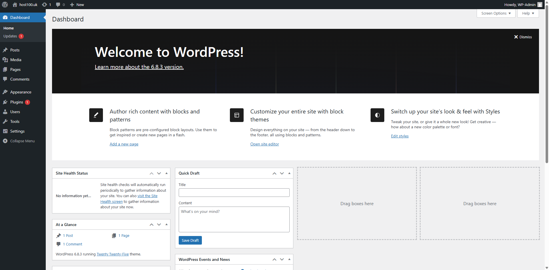 WordPress Dashboard