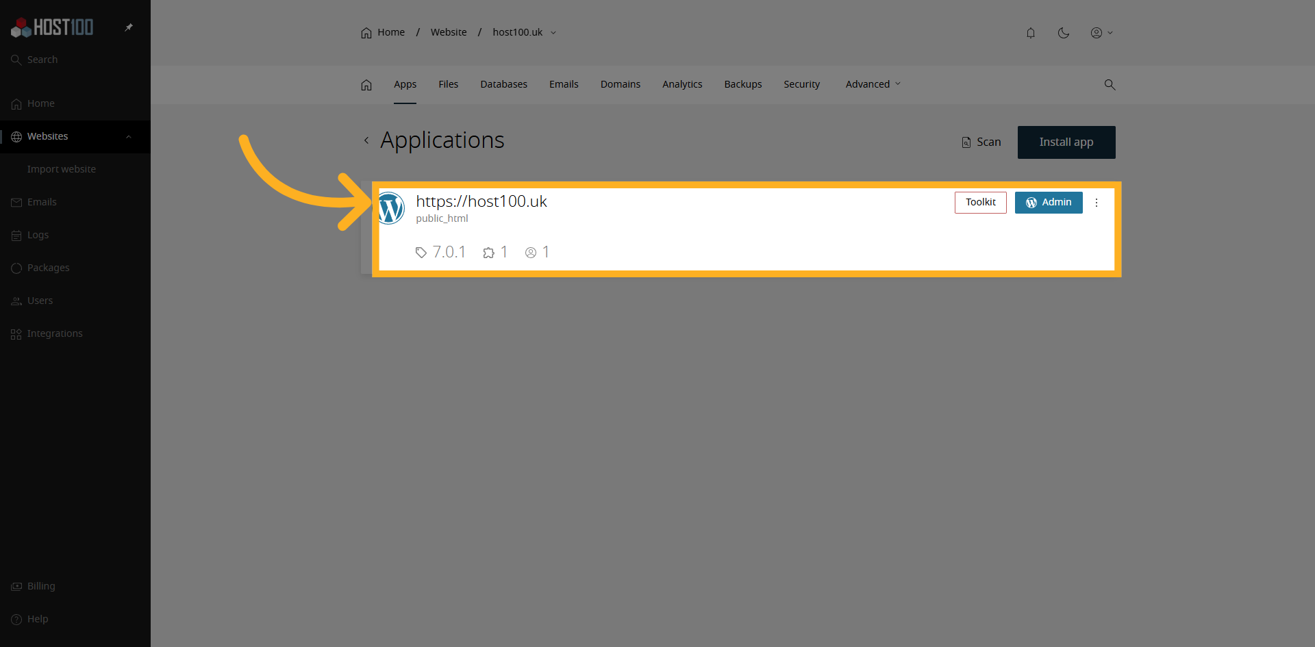Choose Website URL