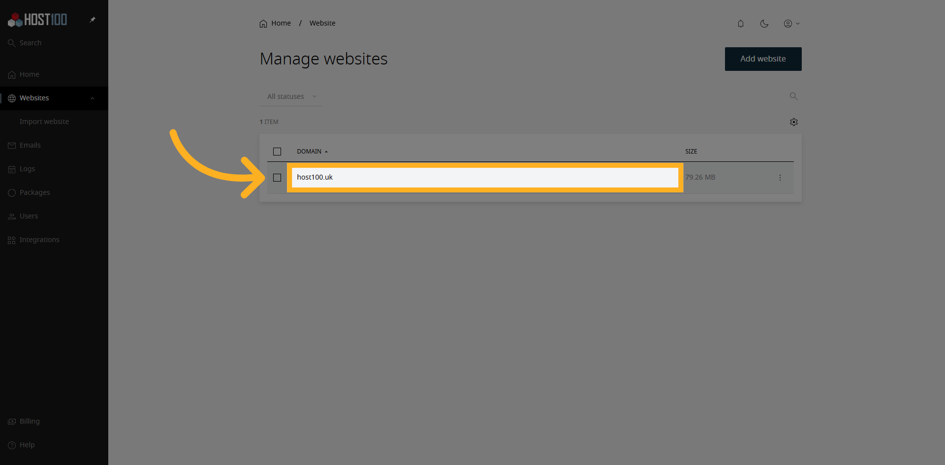 Select Website