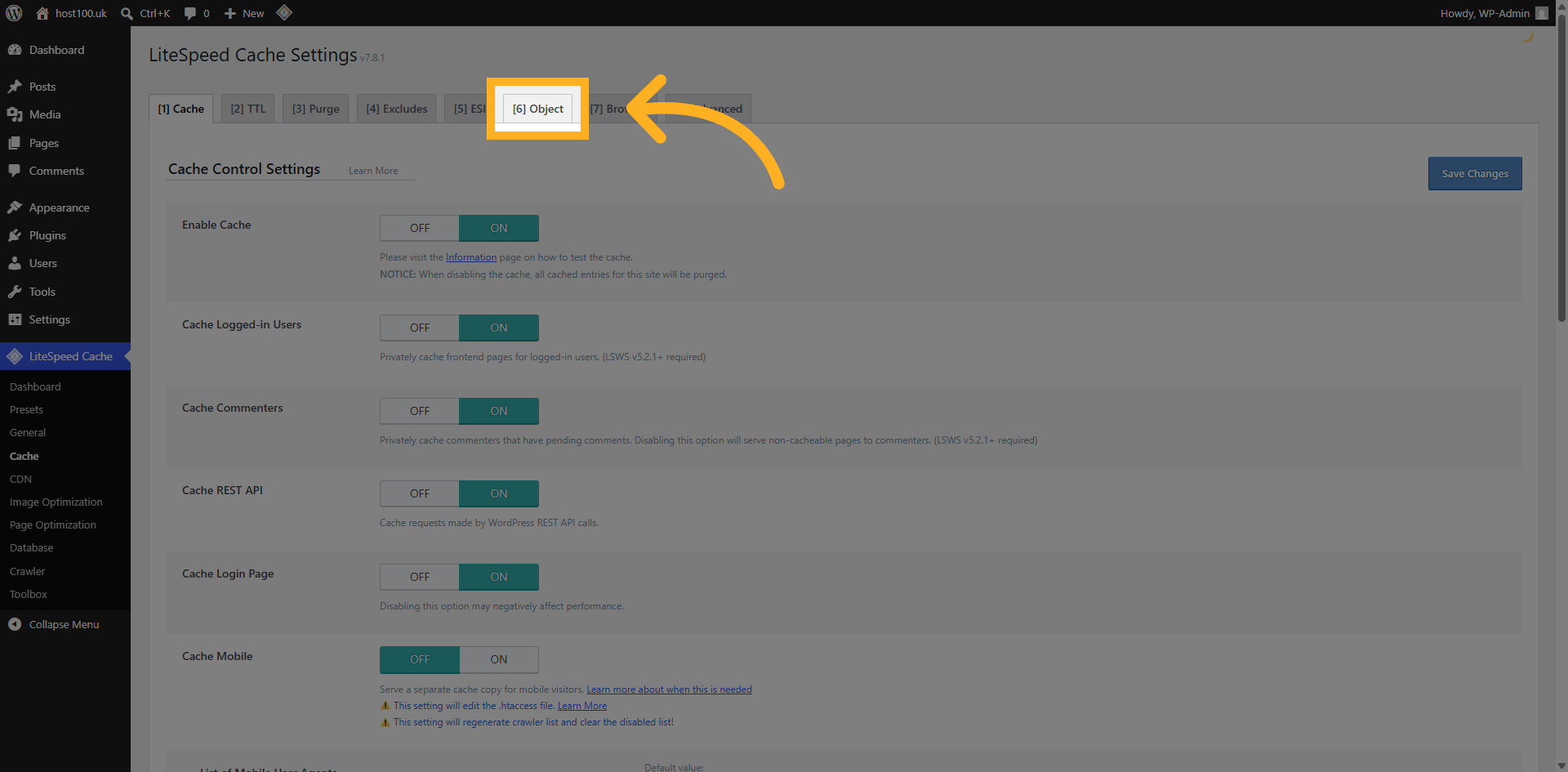 Select Object Cache