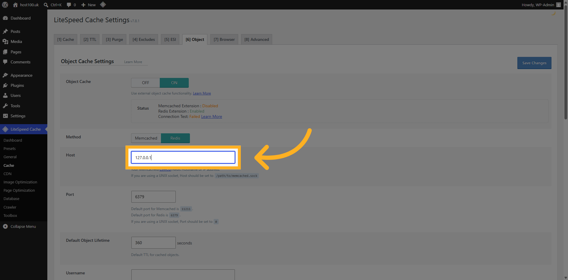 Enter Host IP