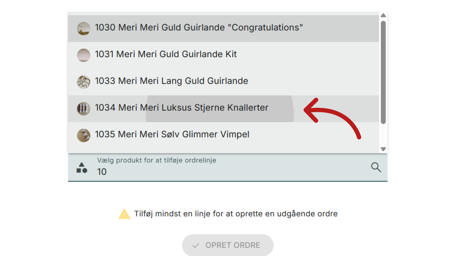 Vælg produkt