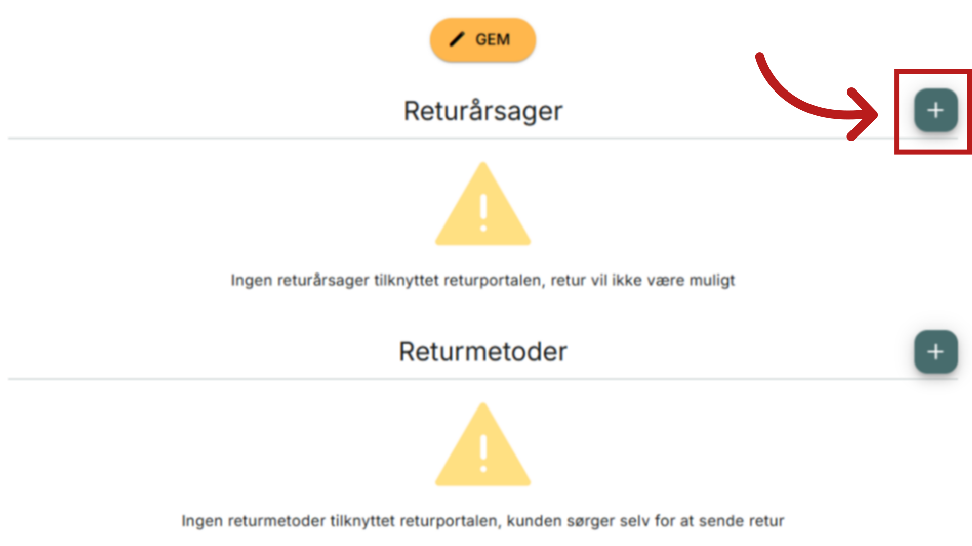 Opsæting af returårsager 