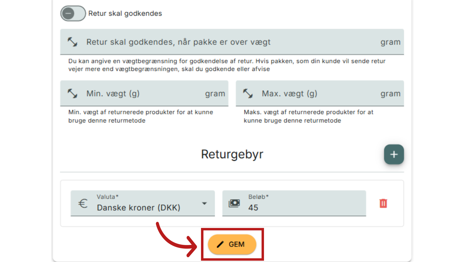 Gem oplysninger