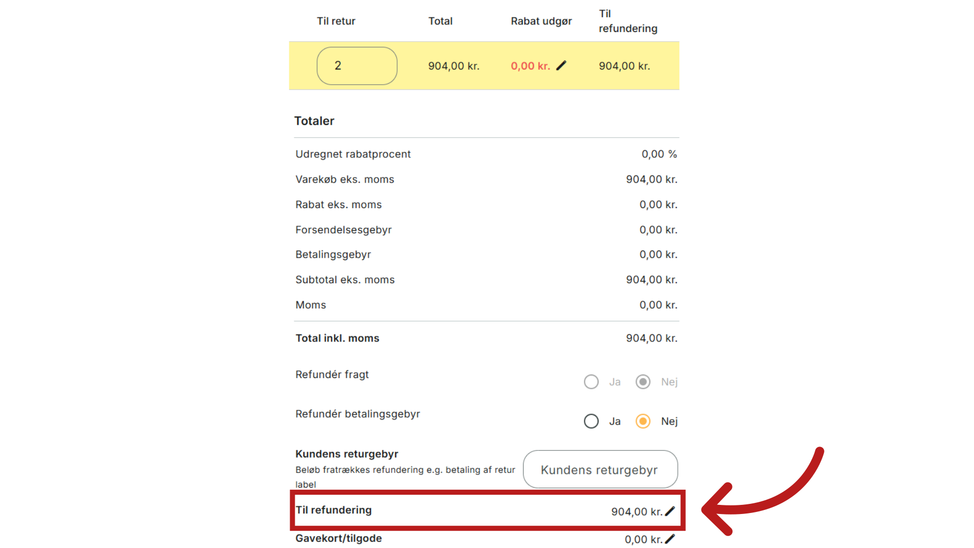 Retur med eller uden refundering