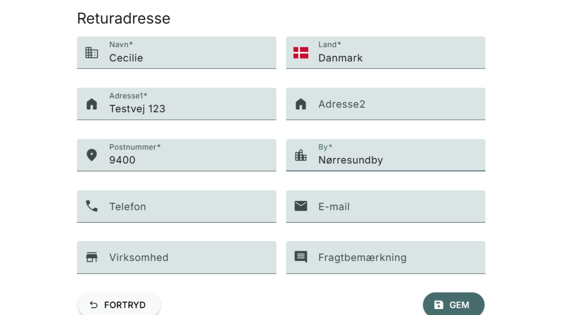 Ændre informationer