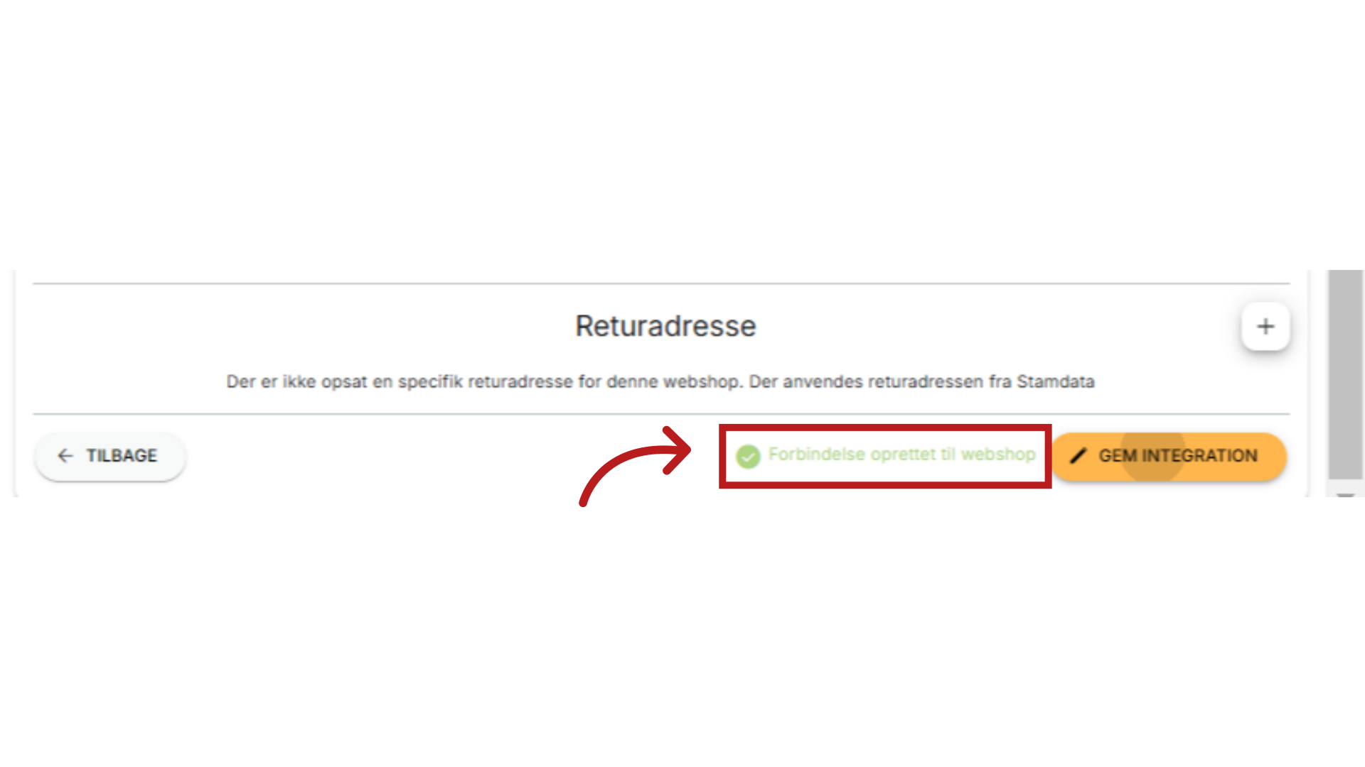 Forbindelse oprettet til webshop
