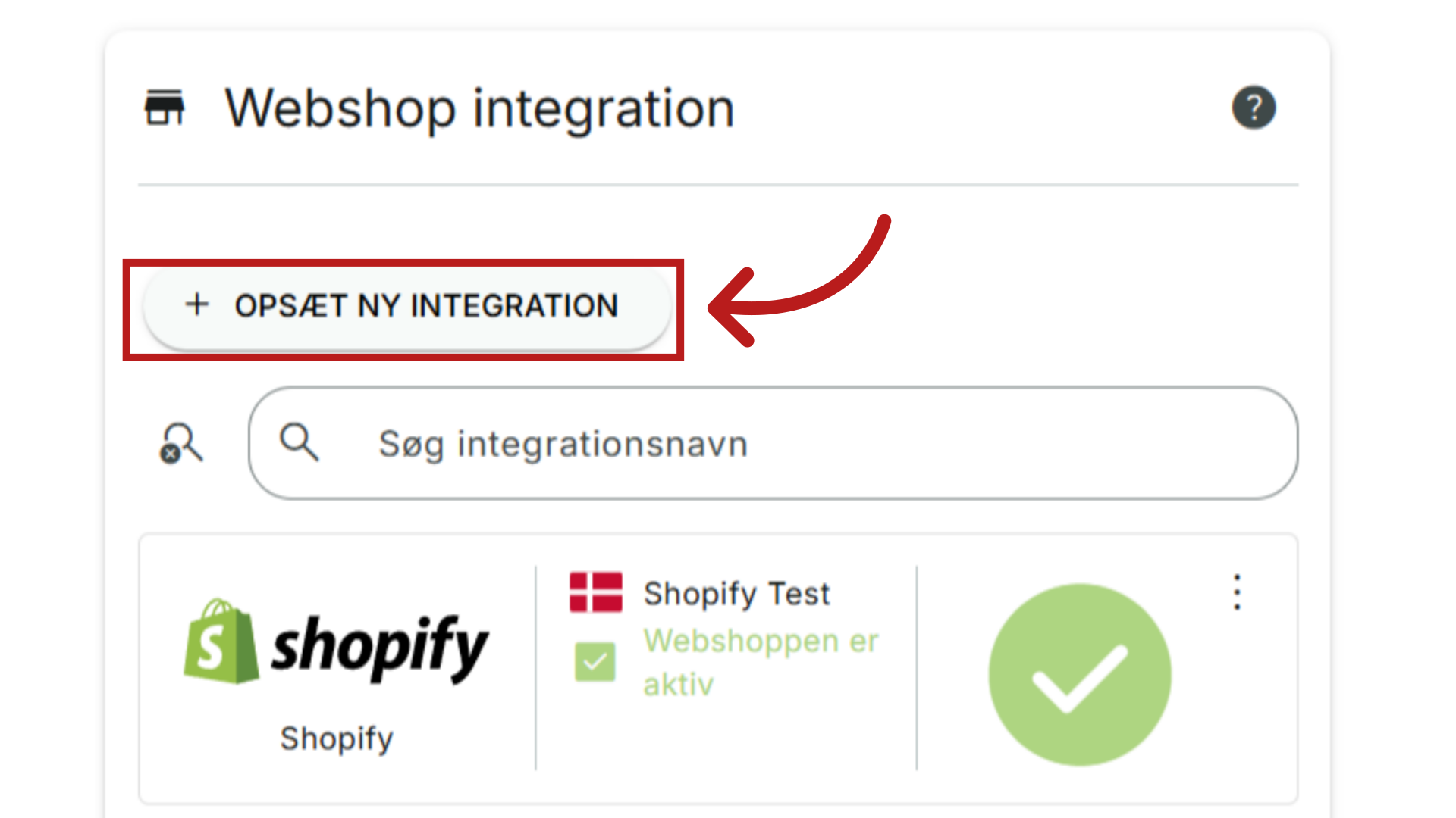 Klik 'Opsæt ny integration'