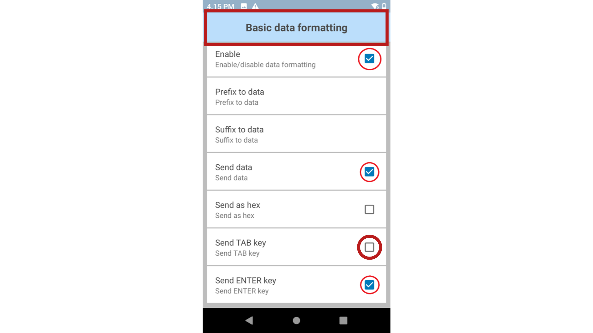 Vælg “Basic data formatting”