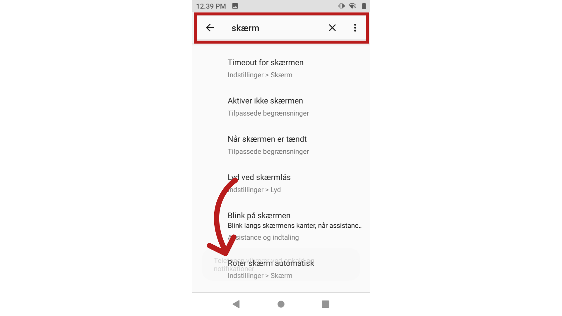 Deaktiverer Auto-roter skærm