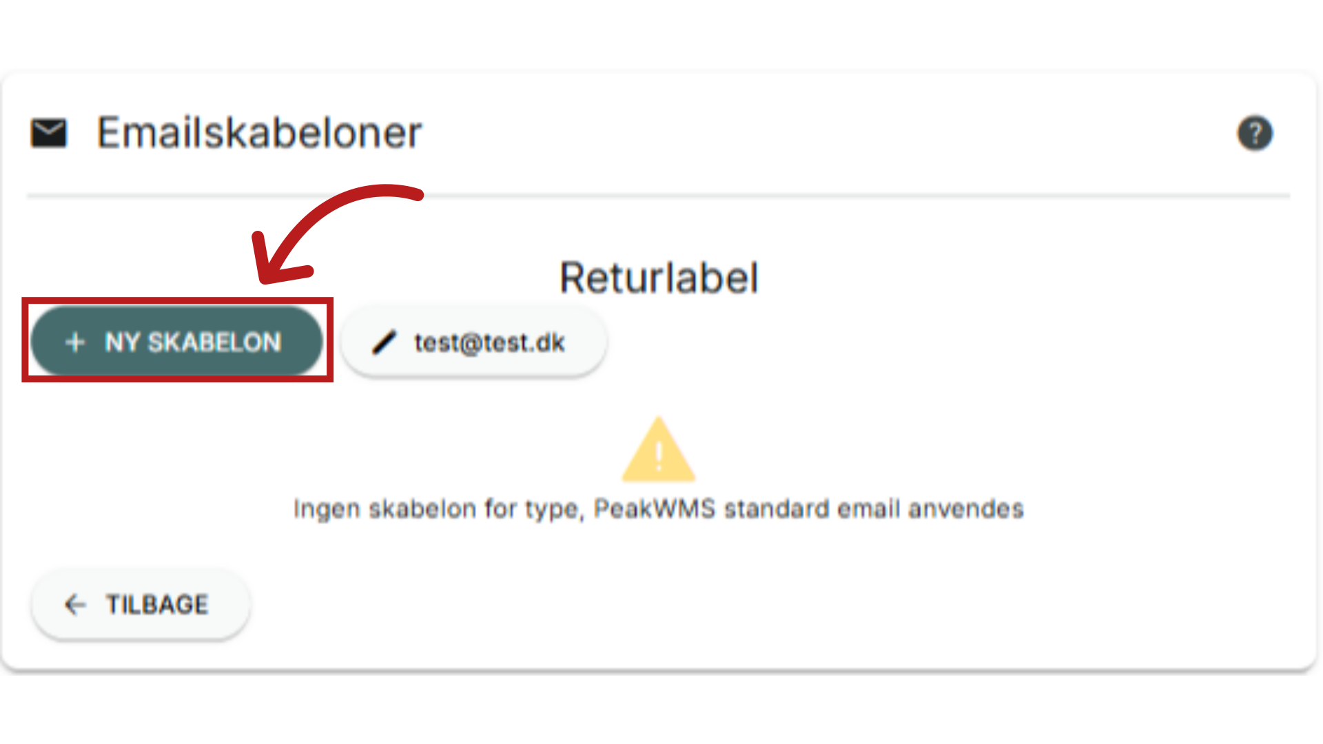 Klik på '+ ny skabelon'