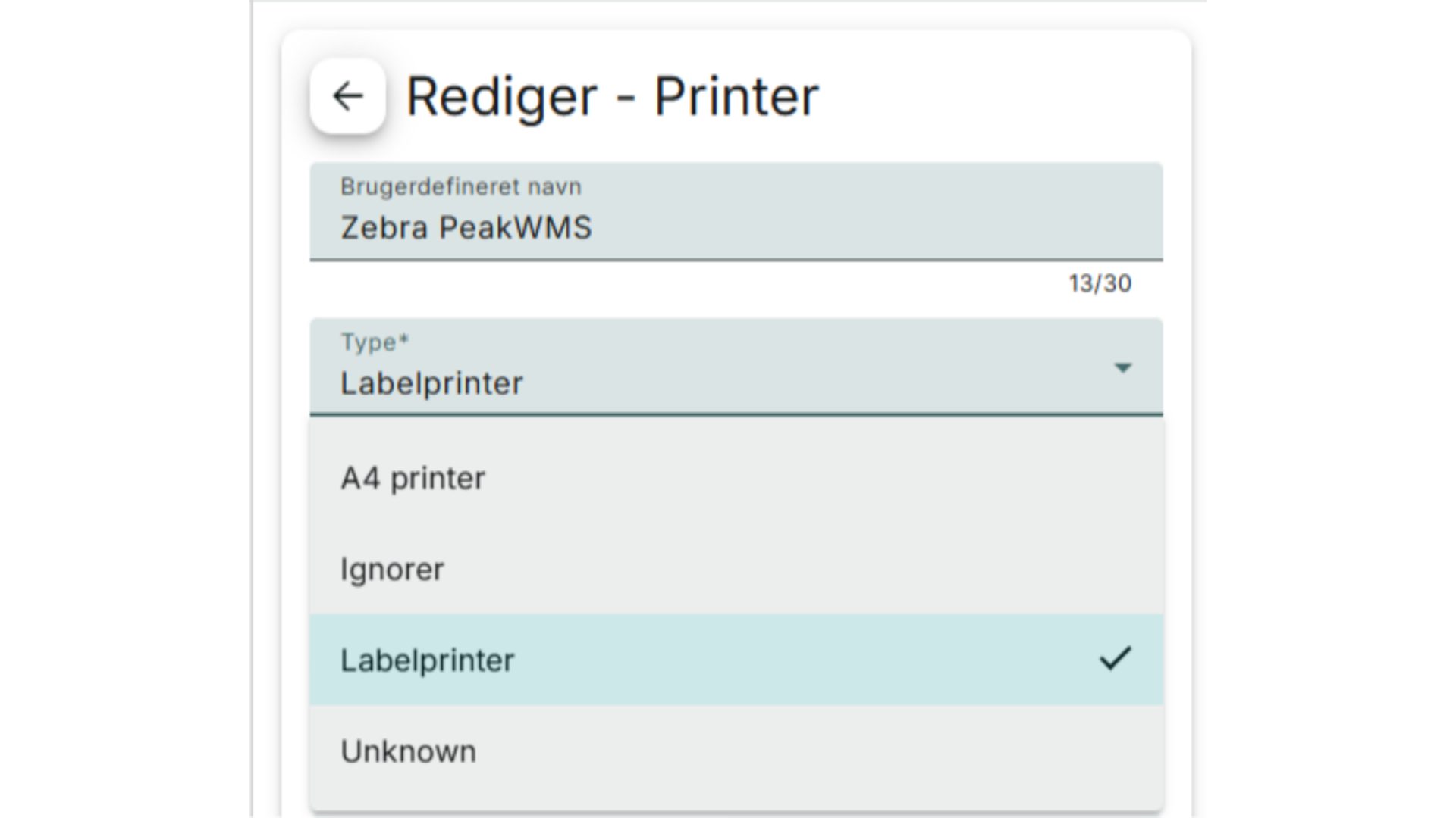 Rediger printer