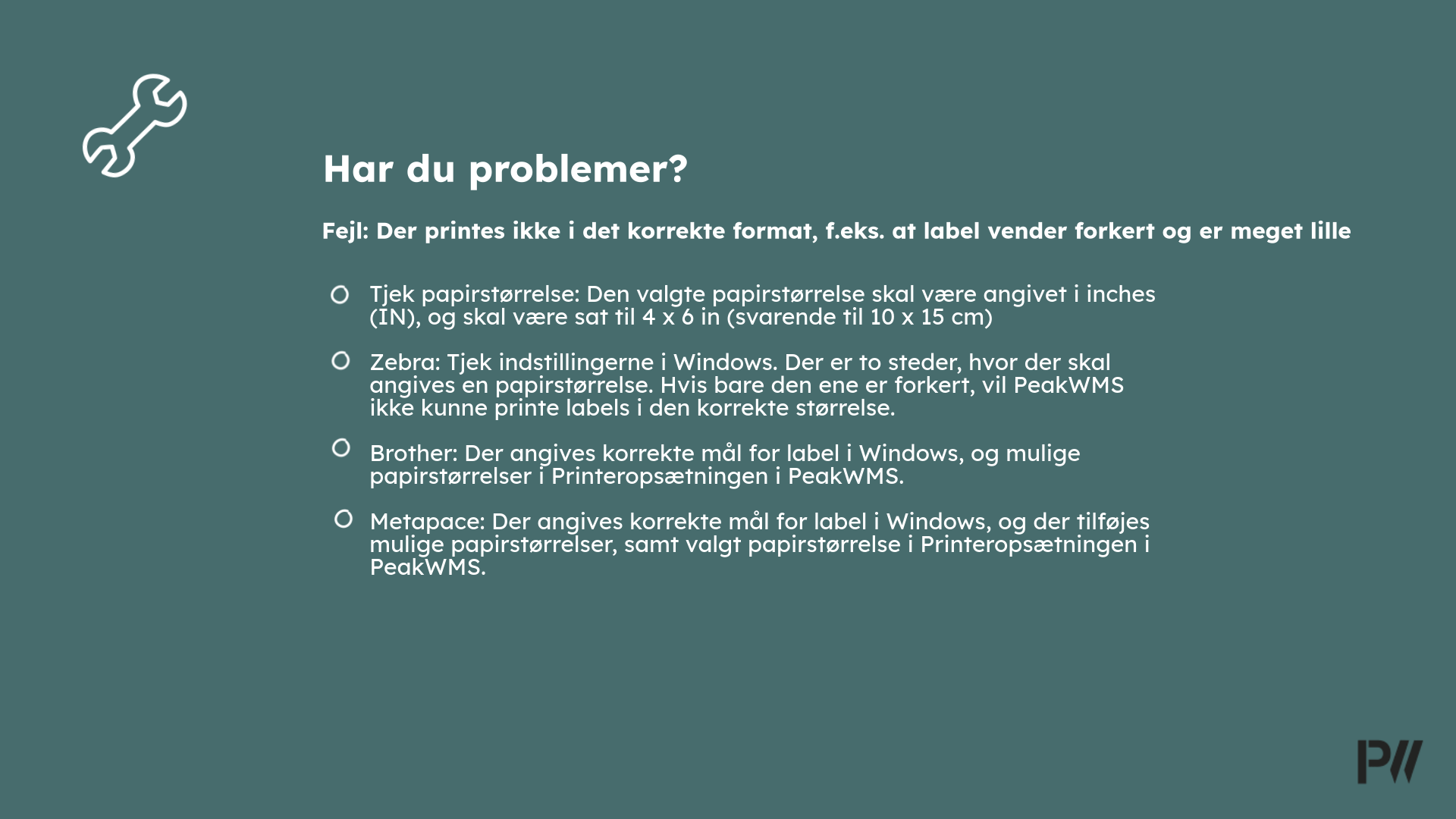 Har du problemer ? 