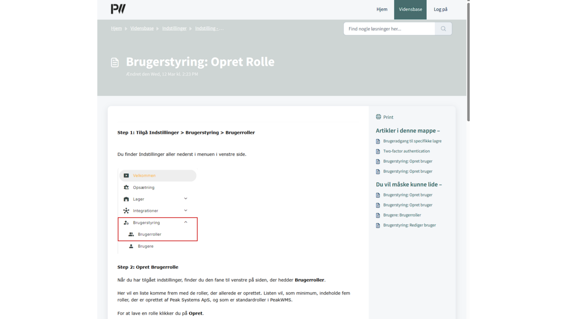Opret Rolle