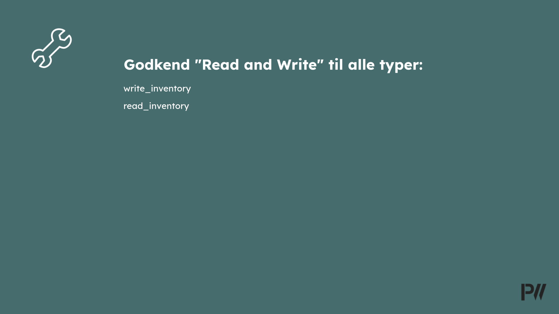 Godkend 'Read and Write' til alle typer invenory