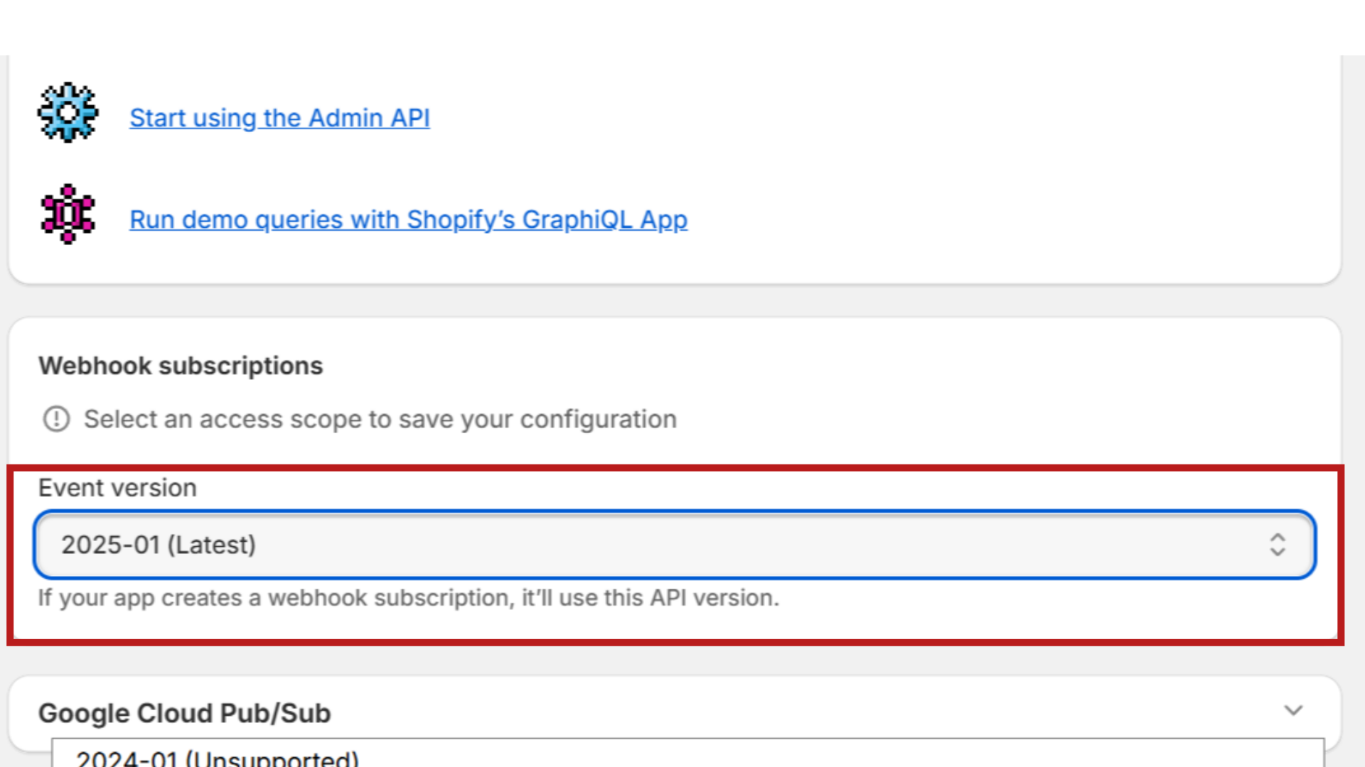Vælg Webhook Subscription