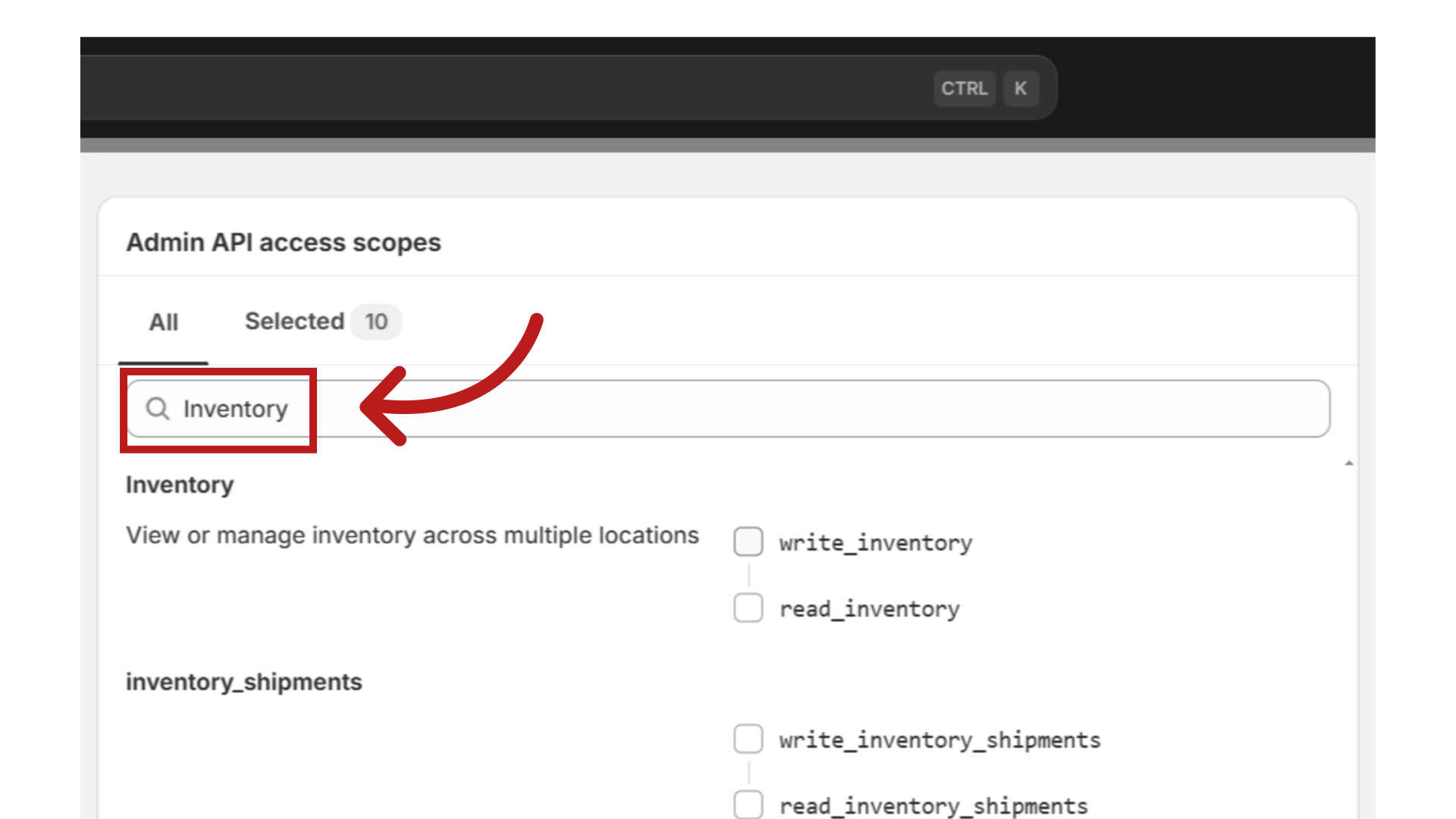 Søg på 'Inventory'
