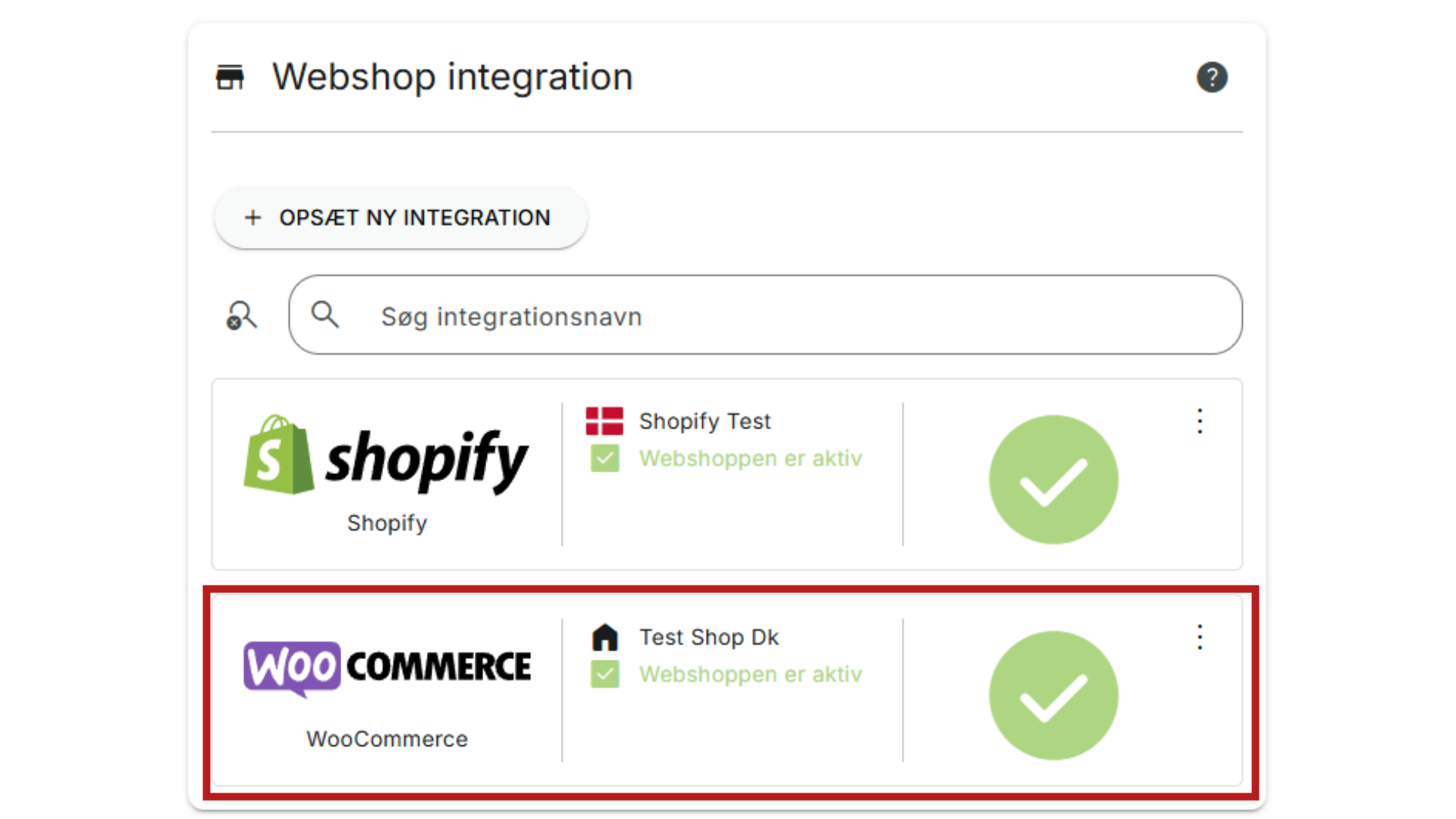 Klik på Woocommerce logo