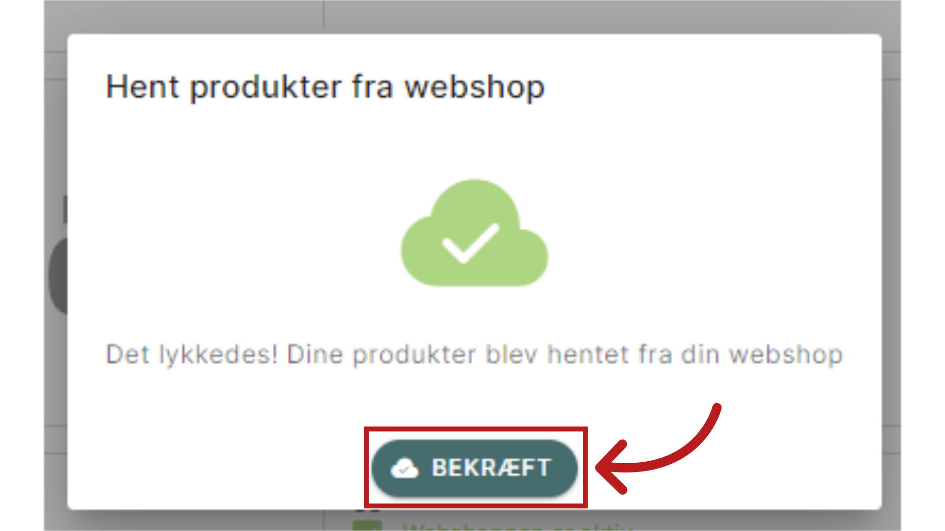 Bekræft hentning af produkter