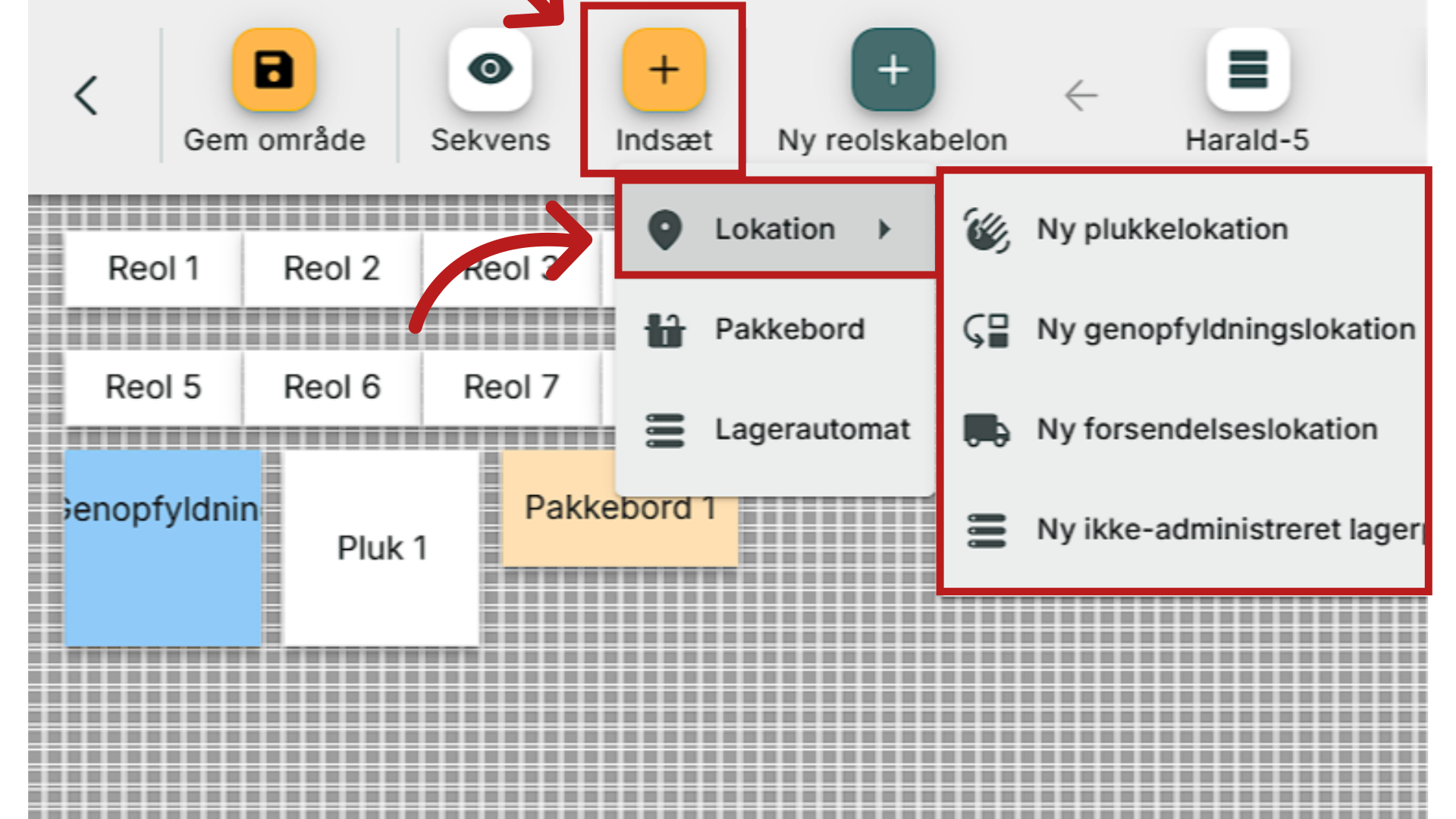 Indsæt lokation