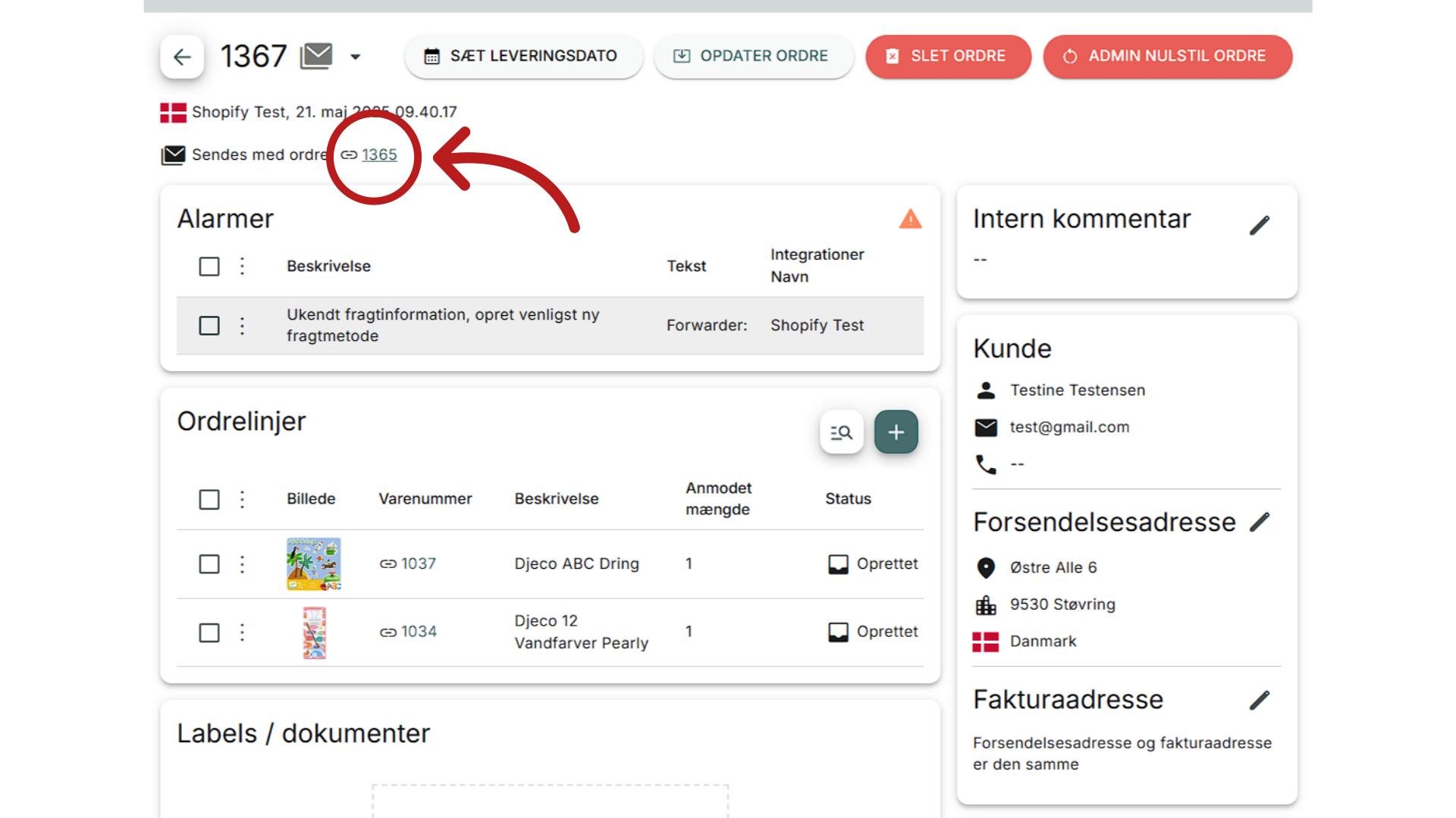 Ordrenummeret