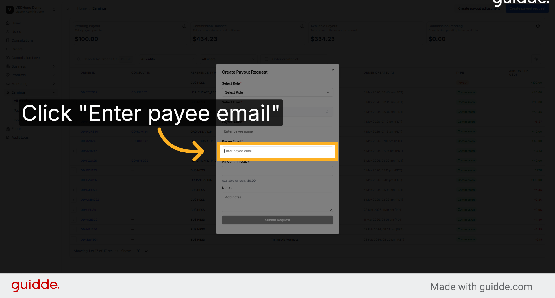 Enter Payee Email Address
